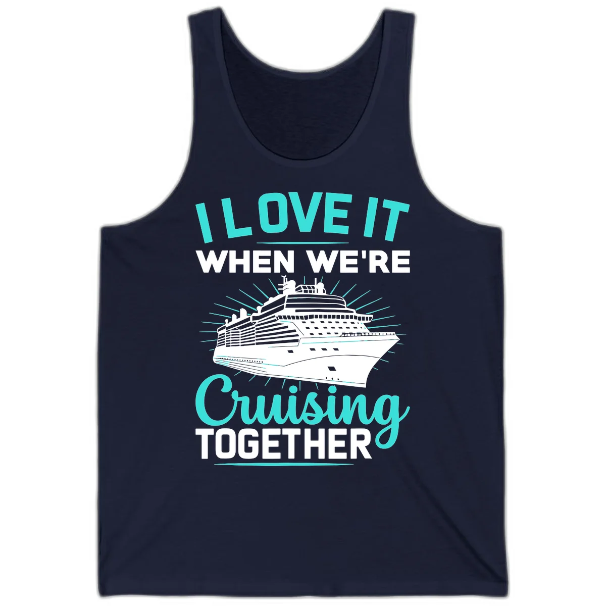 I Love It When We're Cruising Together Tank in Navy