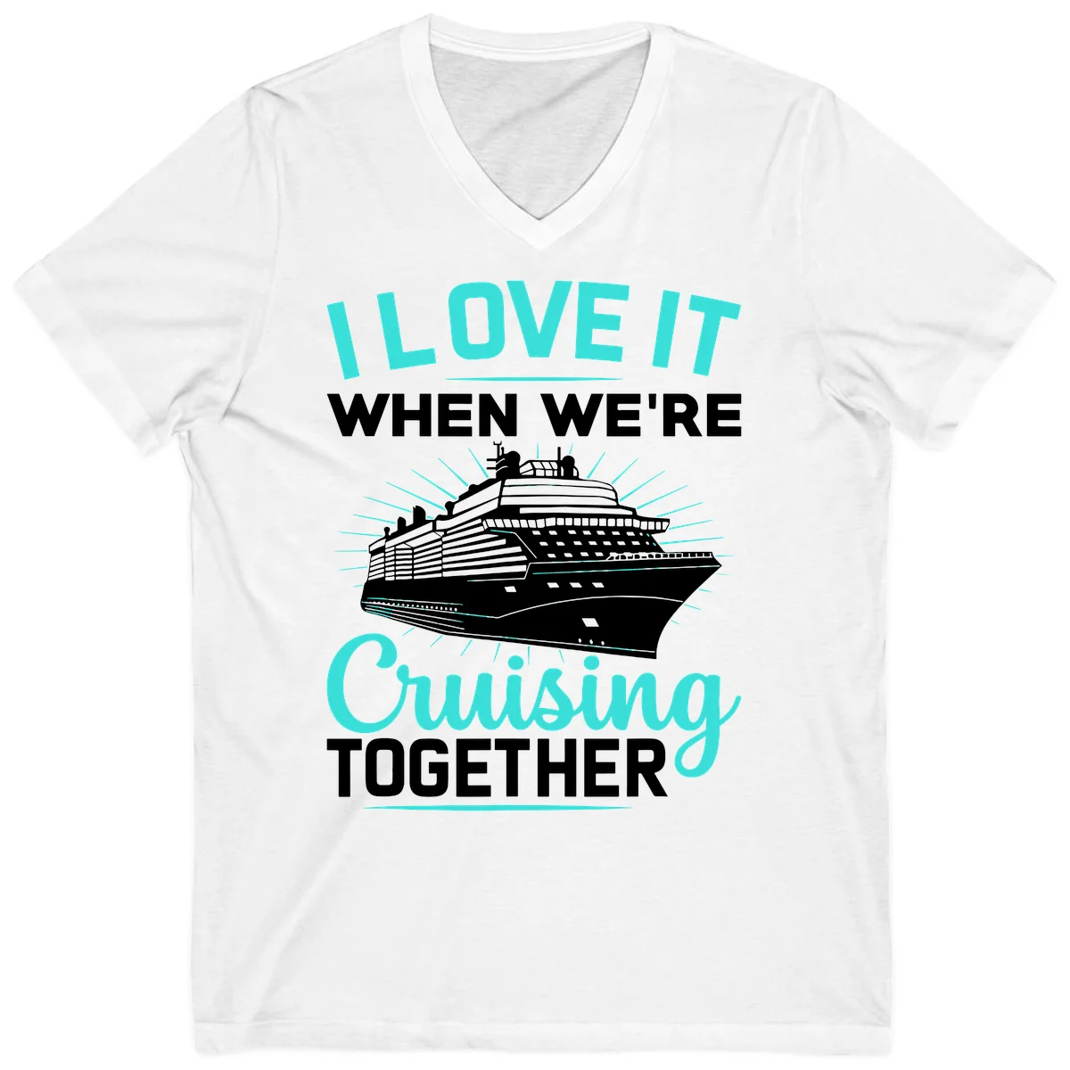 I Love It When We're Cruising Together V-Neck in White