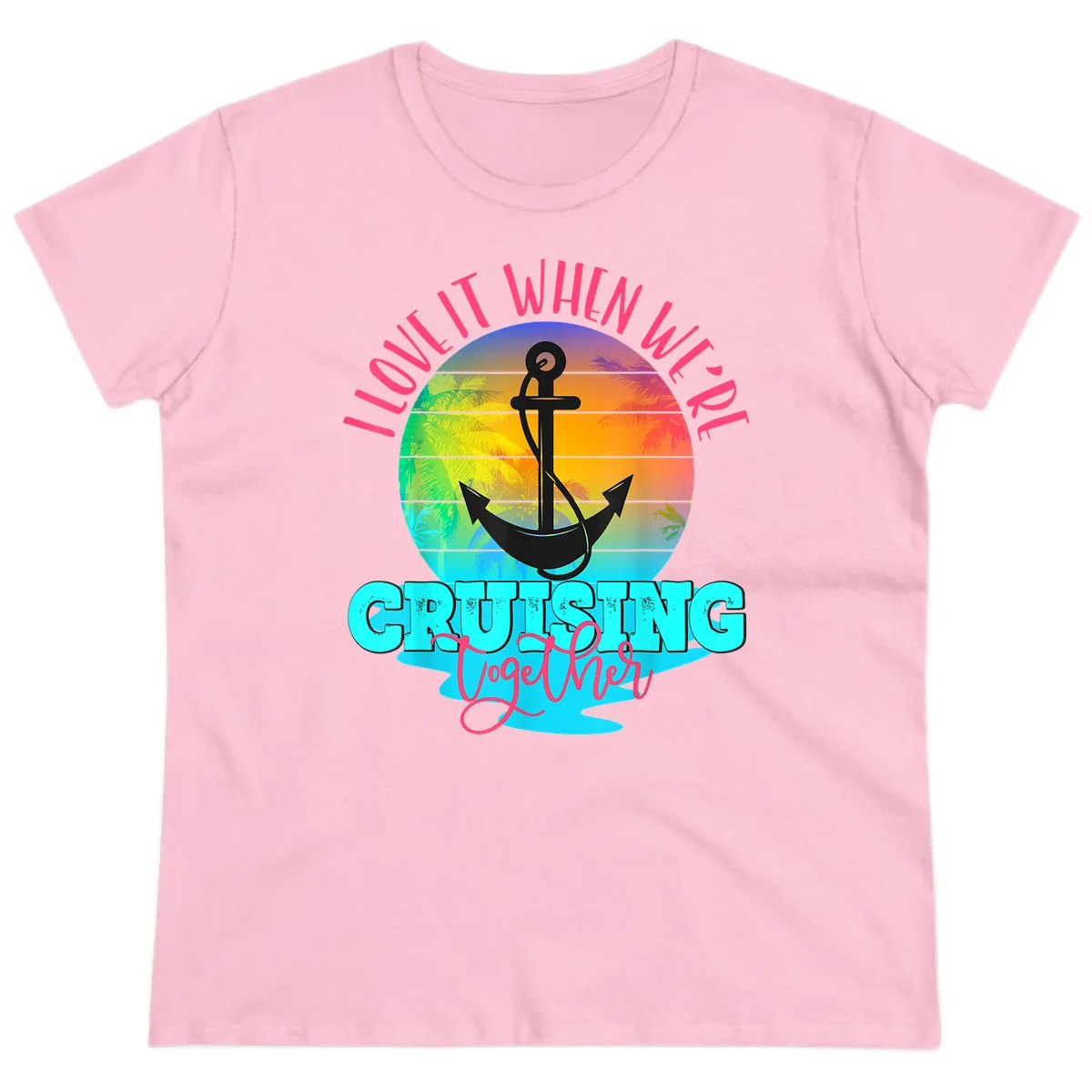 I Love It When You're Cruising Together Ladies Tee in Light Pink