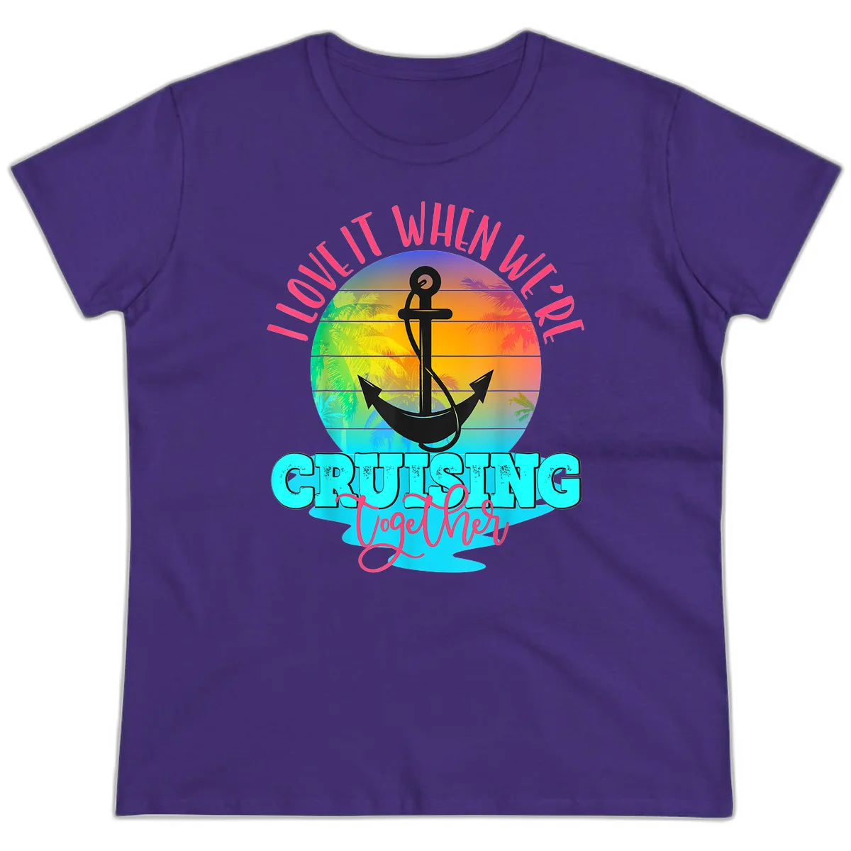 I Love It When You're Cruising Together Ladies Tee in Purple
