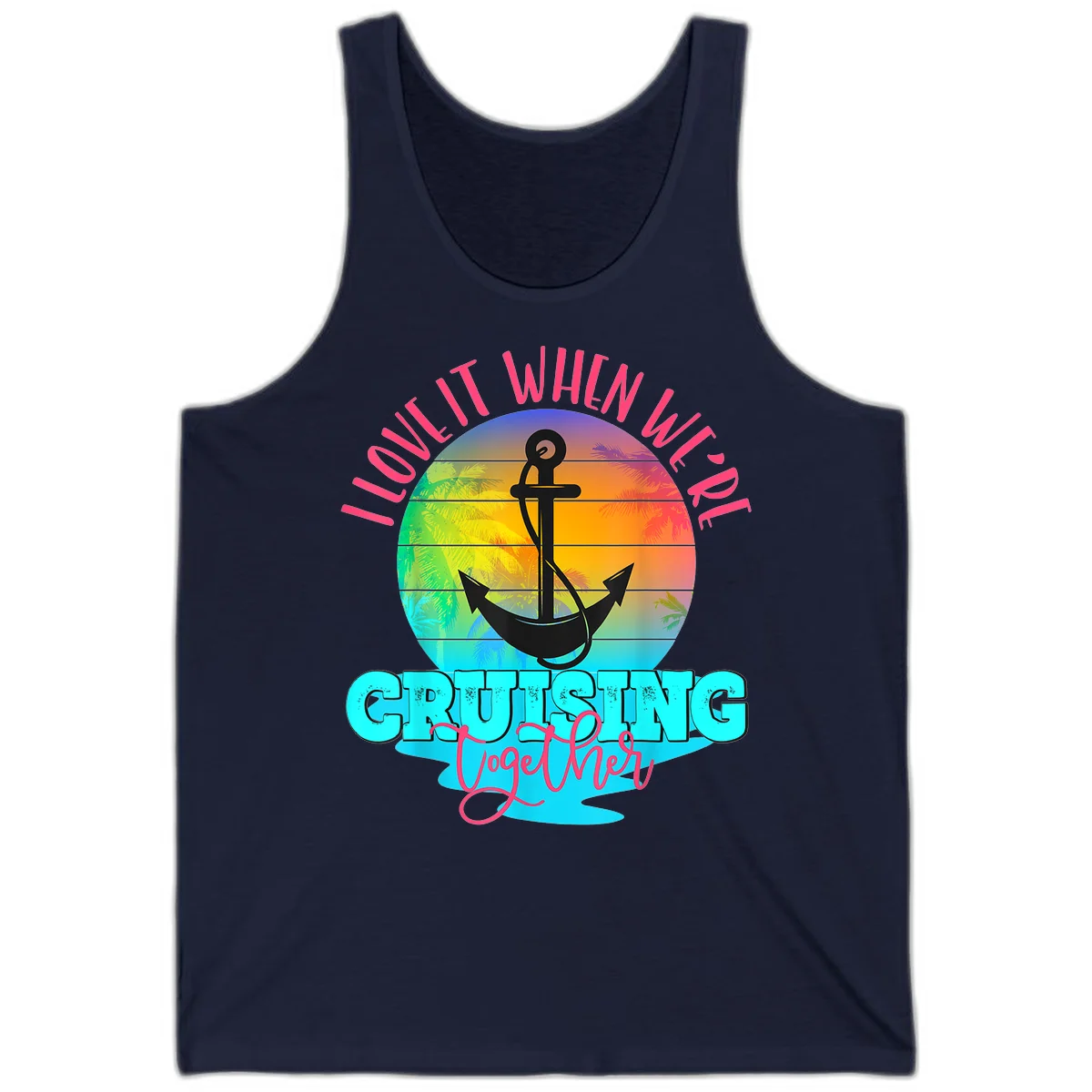 I Love It When You're Cruising Together Tank in Navy