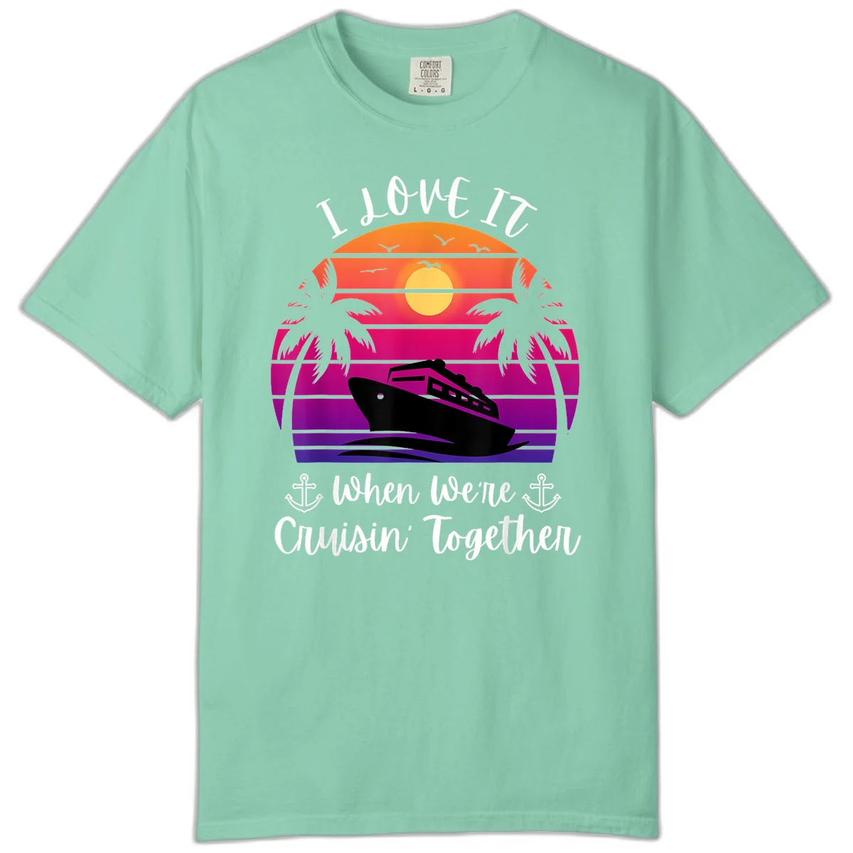 Cruisin' Together Sunset Ship Comfort Color in Island Reef
