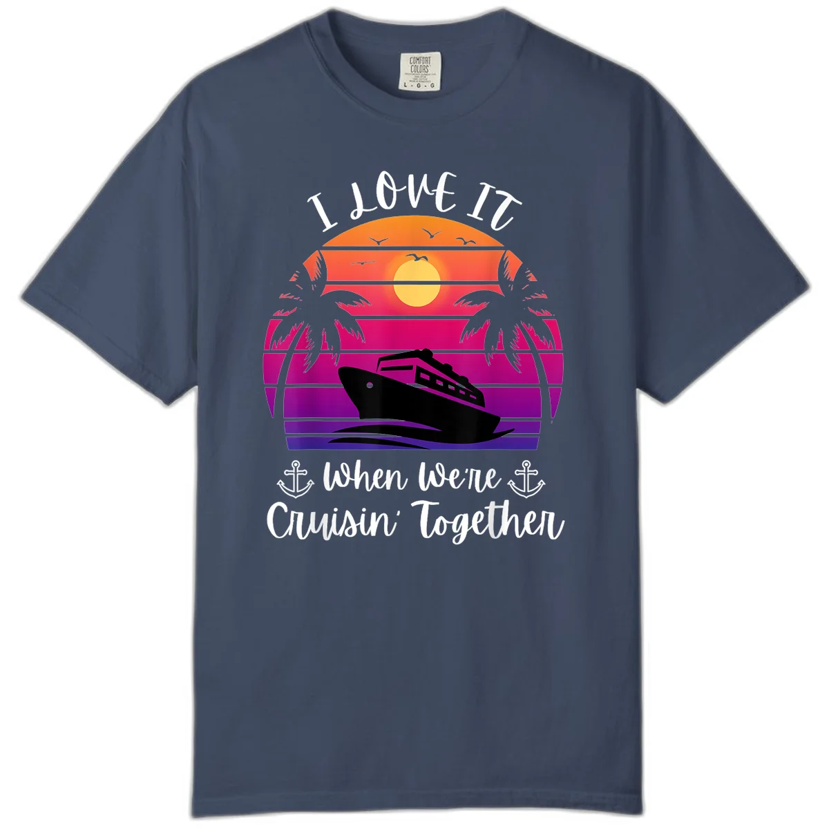 Cruisin' Together Sunset Ship Comfort Color in Midnight