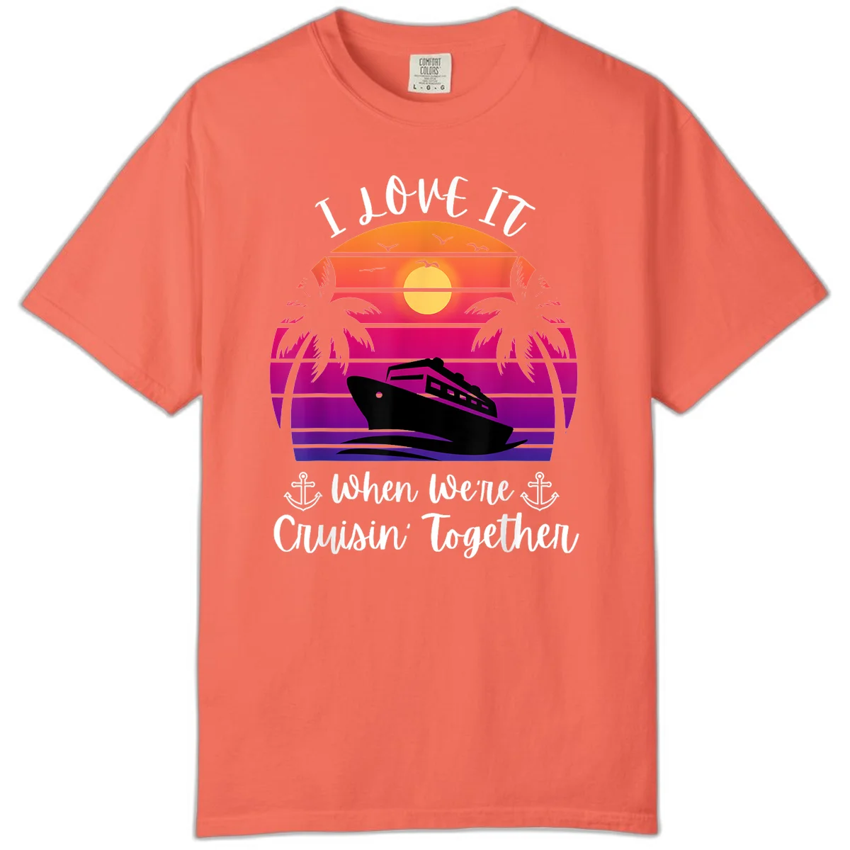 Cruisin' Together Sunset Ship Comfort Color in Bright Salmon