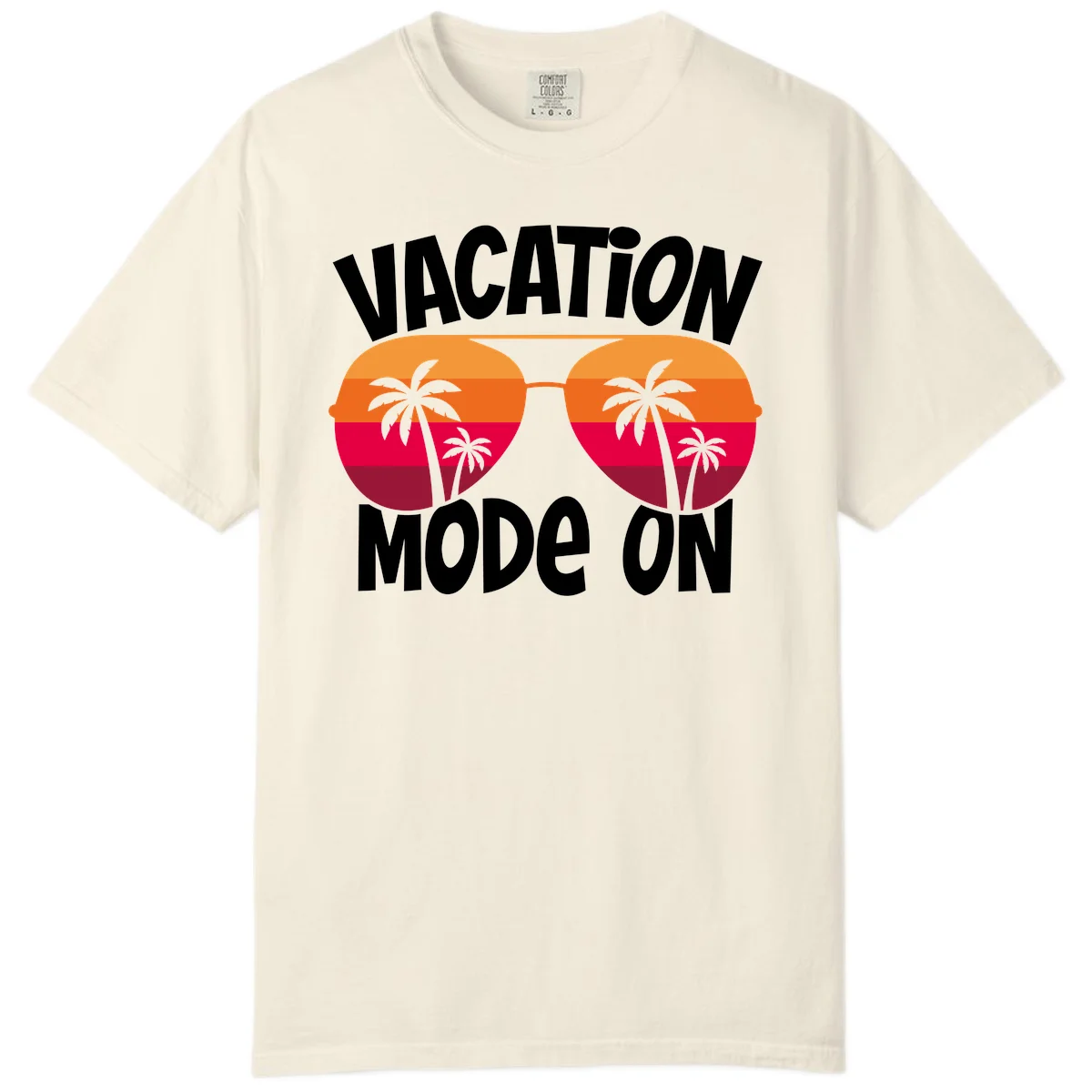 Vacation Mode On Comfort Color Tee in Ivory