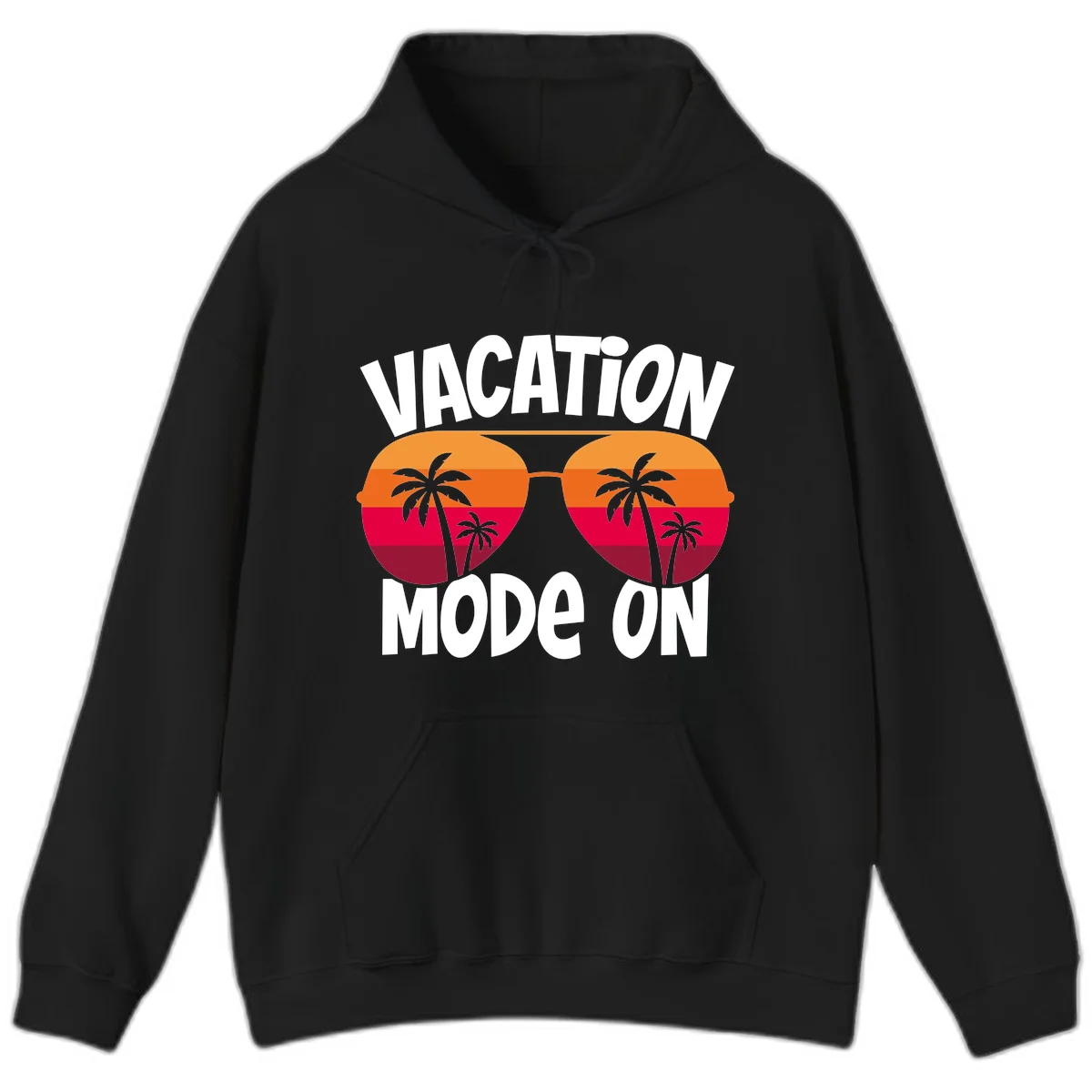 Vacation Mode On Hoodie in Black