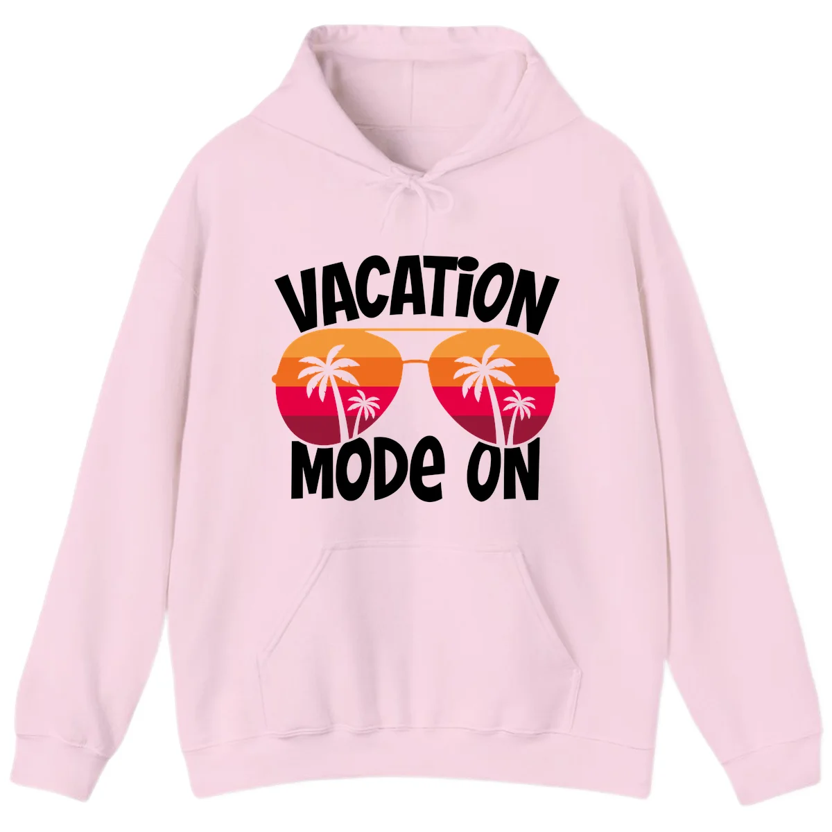 Vacation Mode On Hoodie in Light Pink