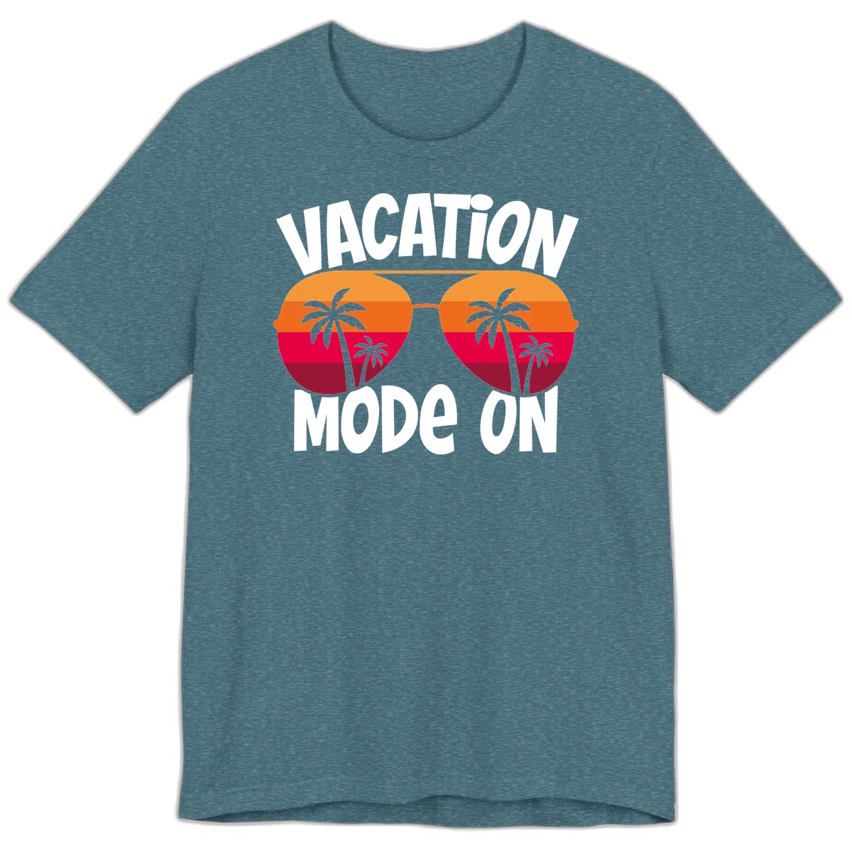 Vacation Mode On Premium T-Shirt in Heather Deep Teal