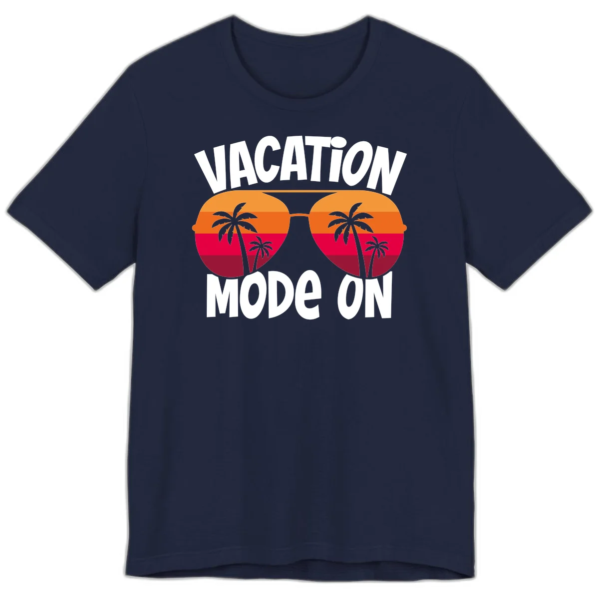 Vacation Mode On Premium T-Shirt in Navy