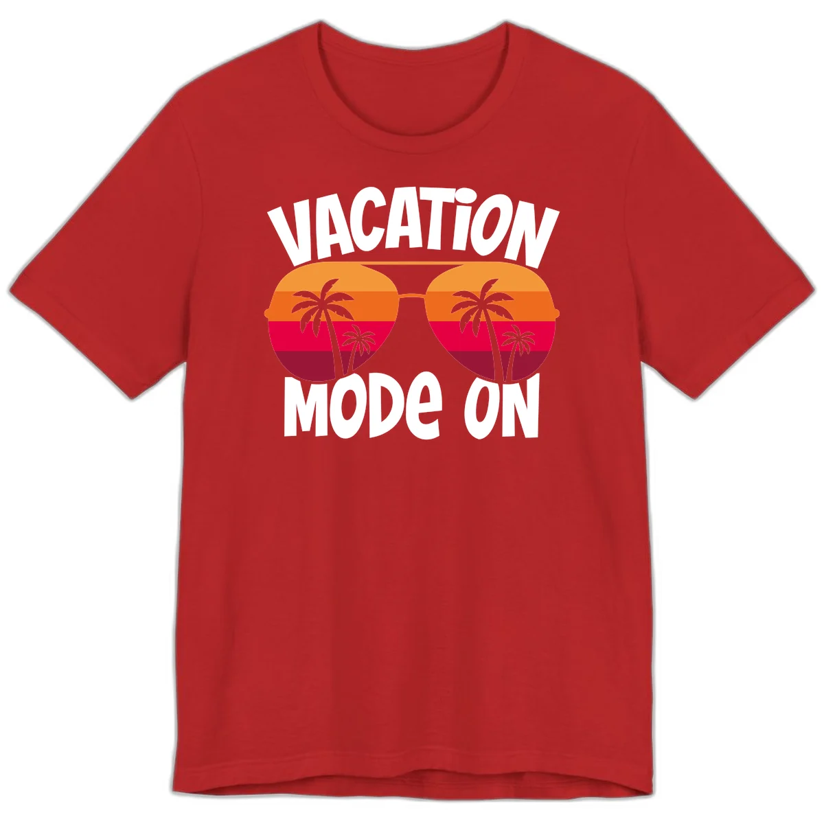 Vacation Mode On Premium T-Shirt in Red
