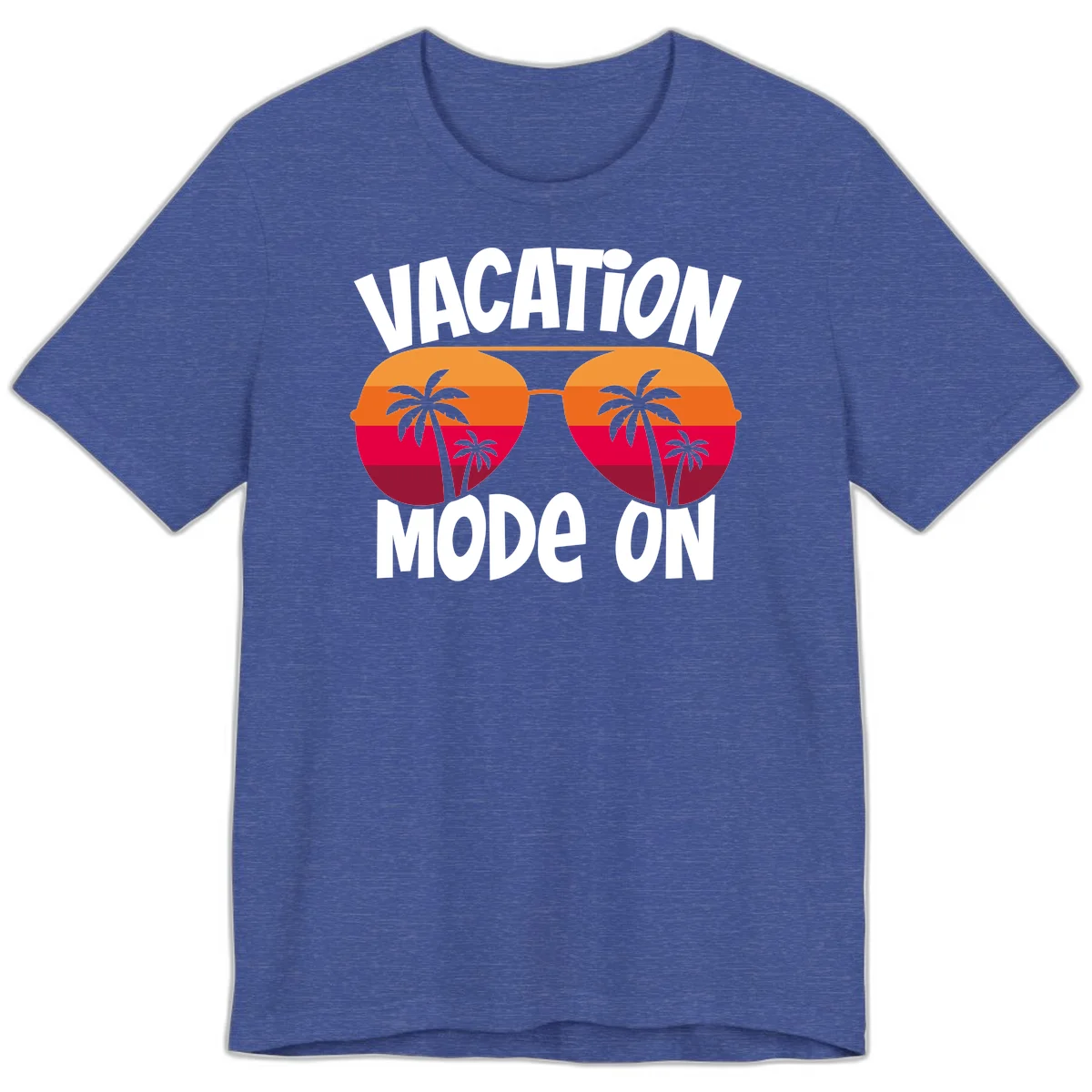 Vacation Mode On Premium T-Shirt in Heather True Royal
