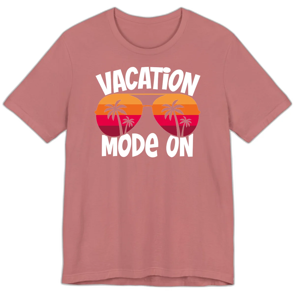Vacation Mode On Premium T-Shirt in Mauve