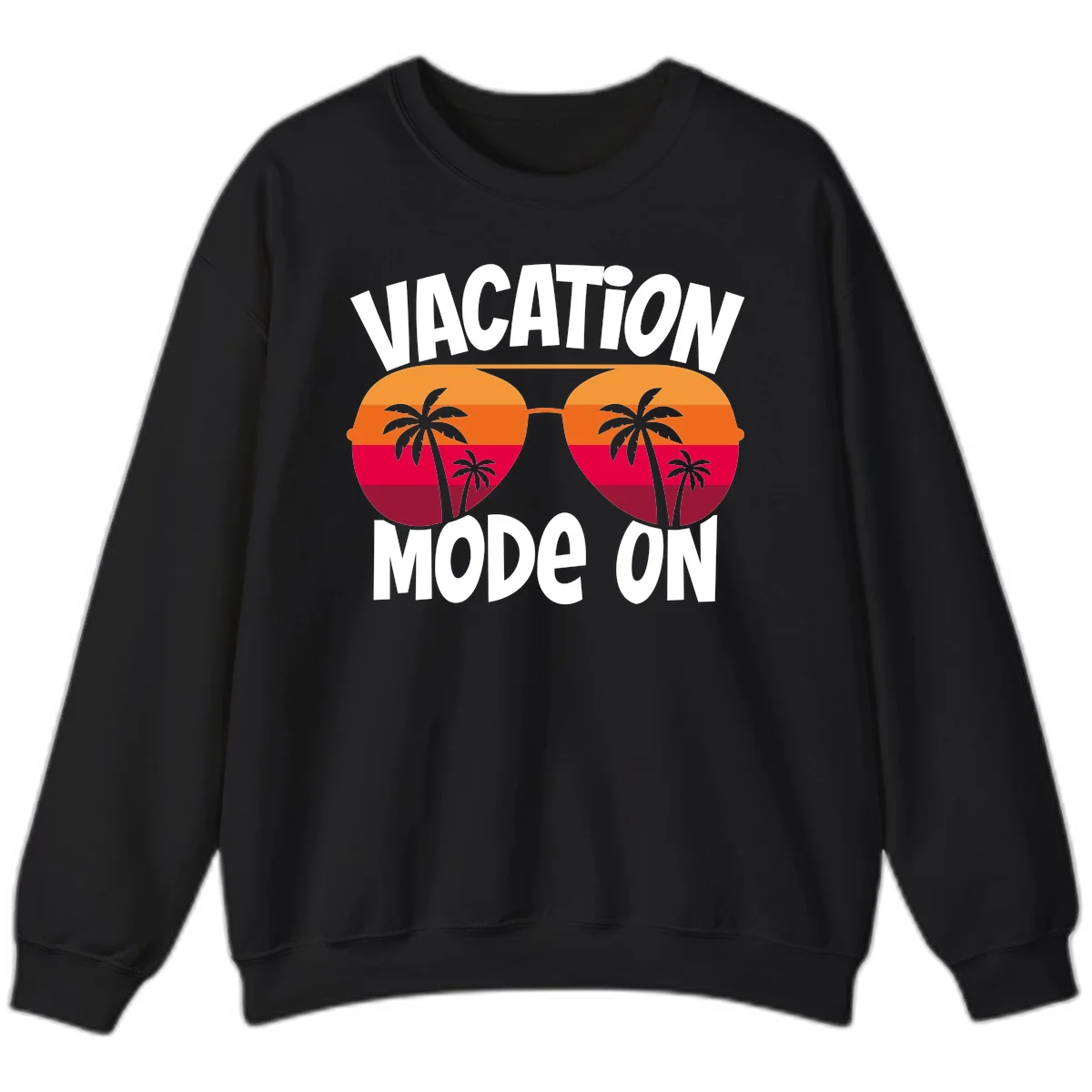 Vacation Mode On Sweatshirt in Black
