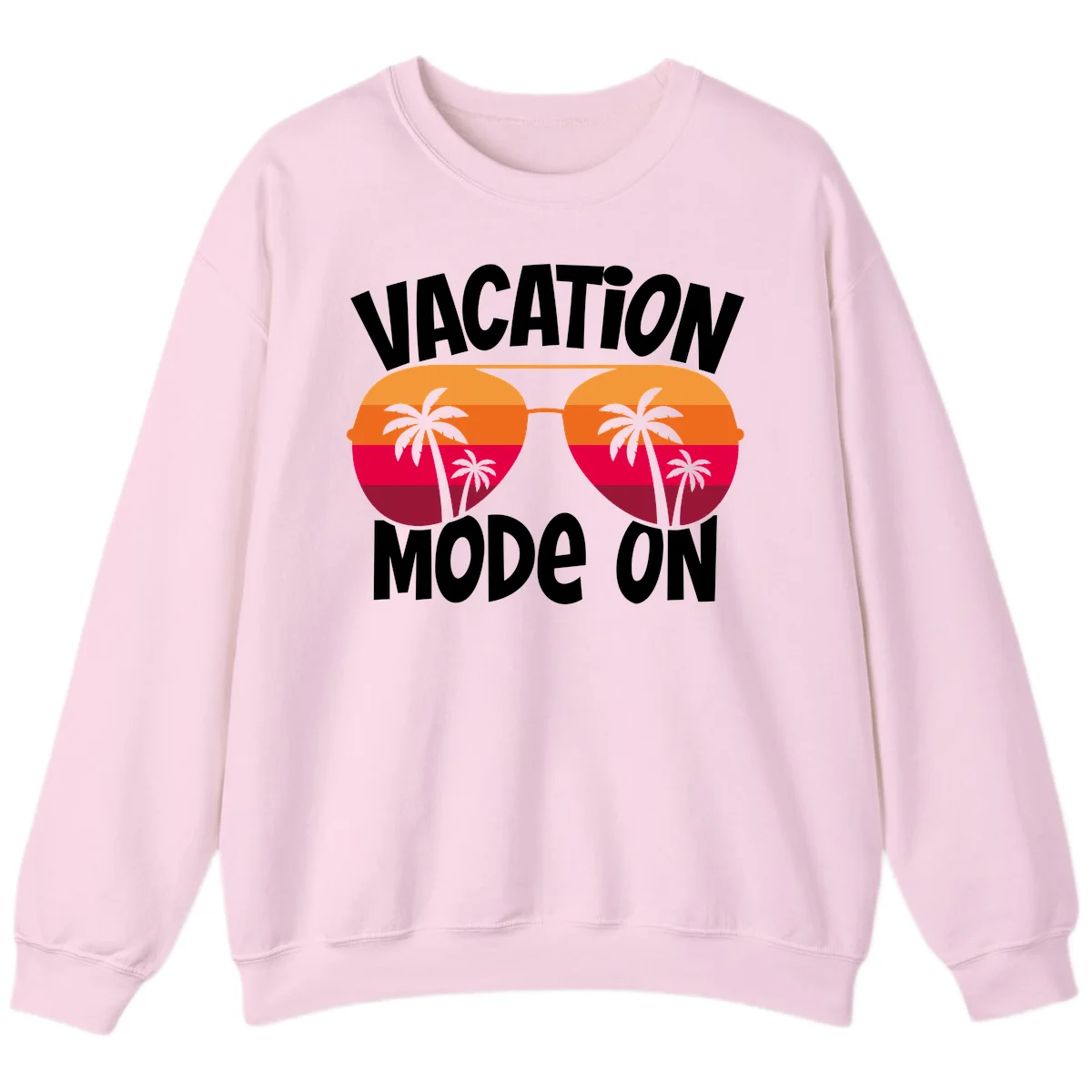 Vacation Mode On Sweatshirt in Light Pink