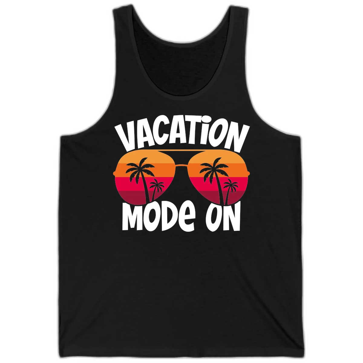 Vacation Mode On Tank Top in Black