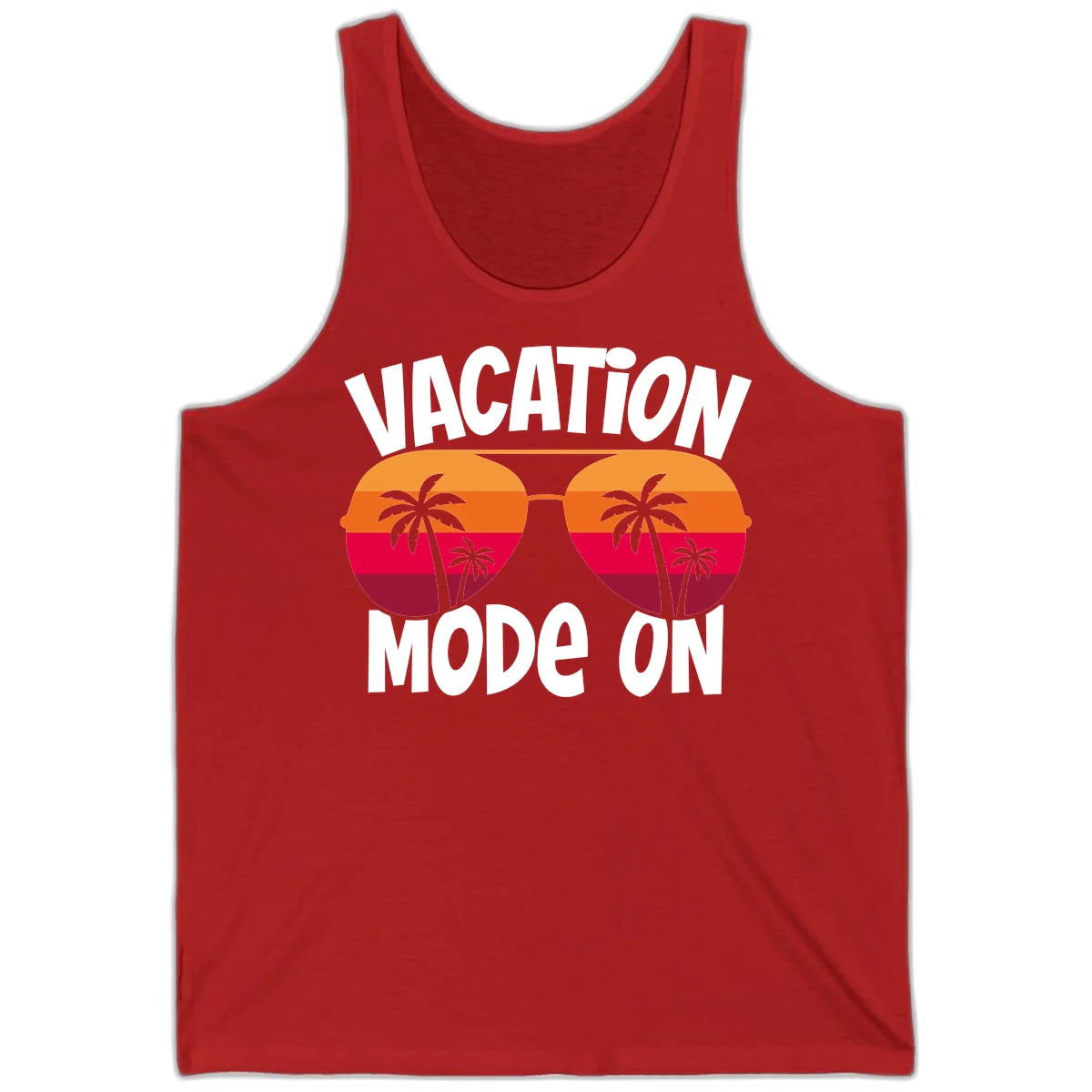 Vacation Mode On Tank Top in Red