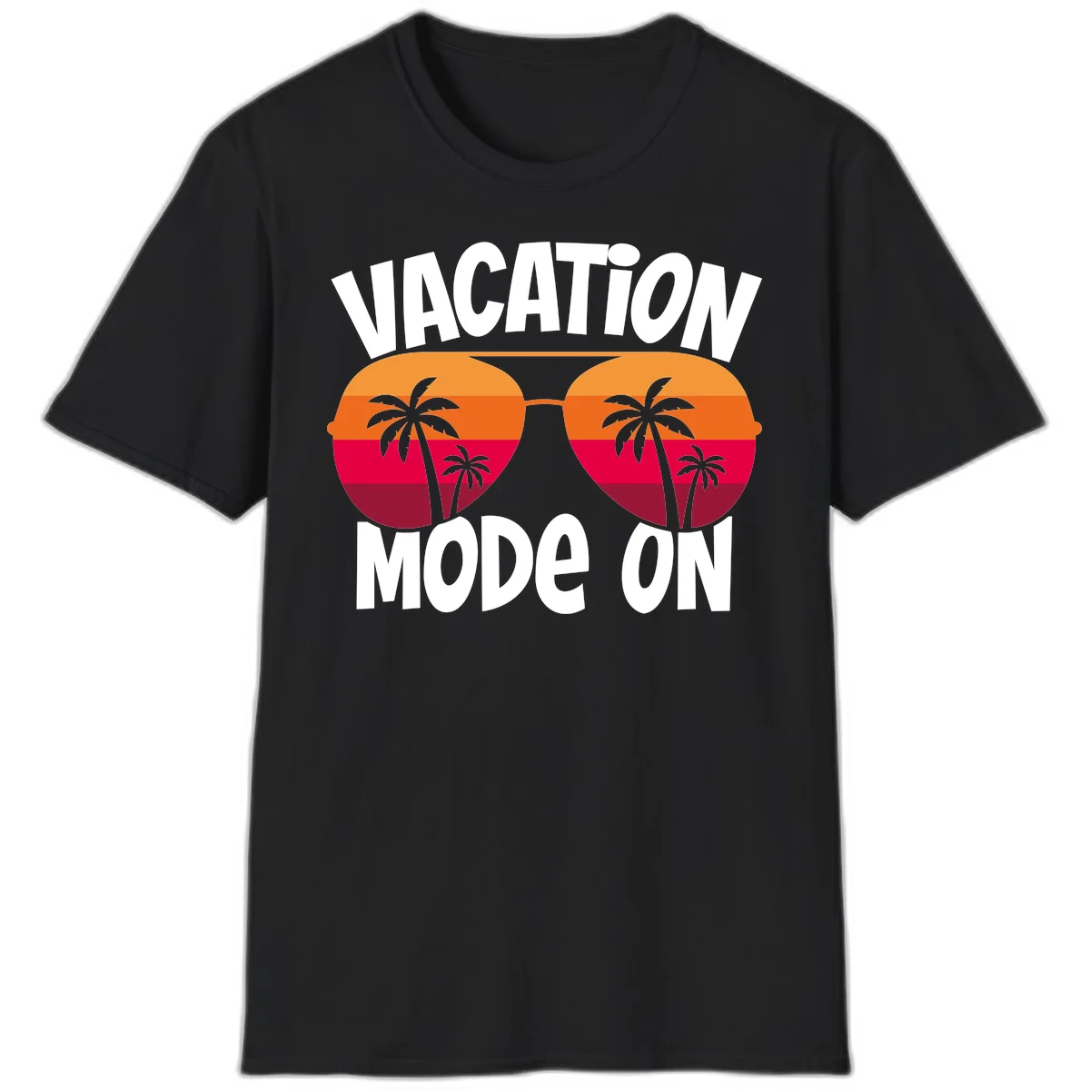 Vacation Mode On T-Shirt in Black