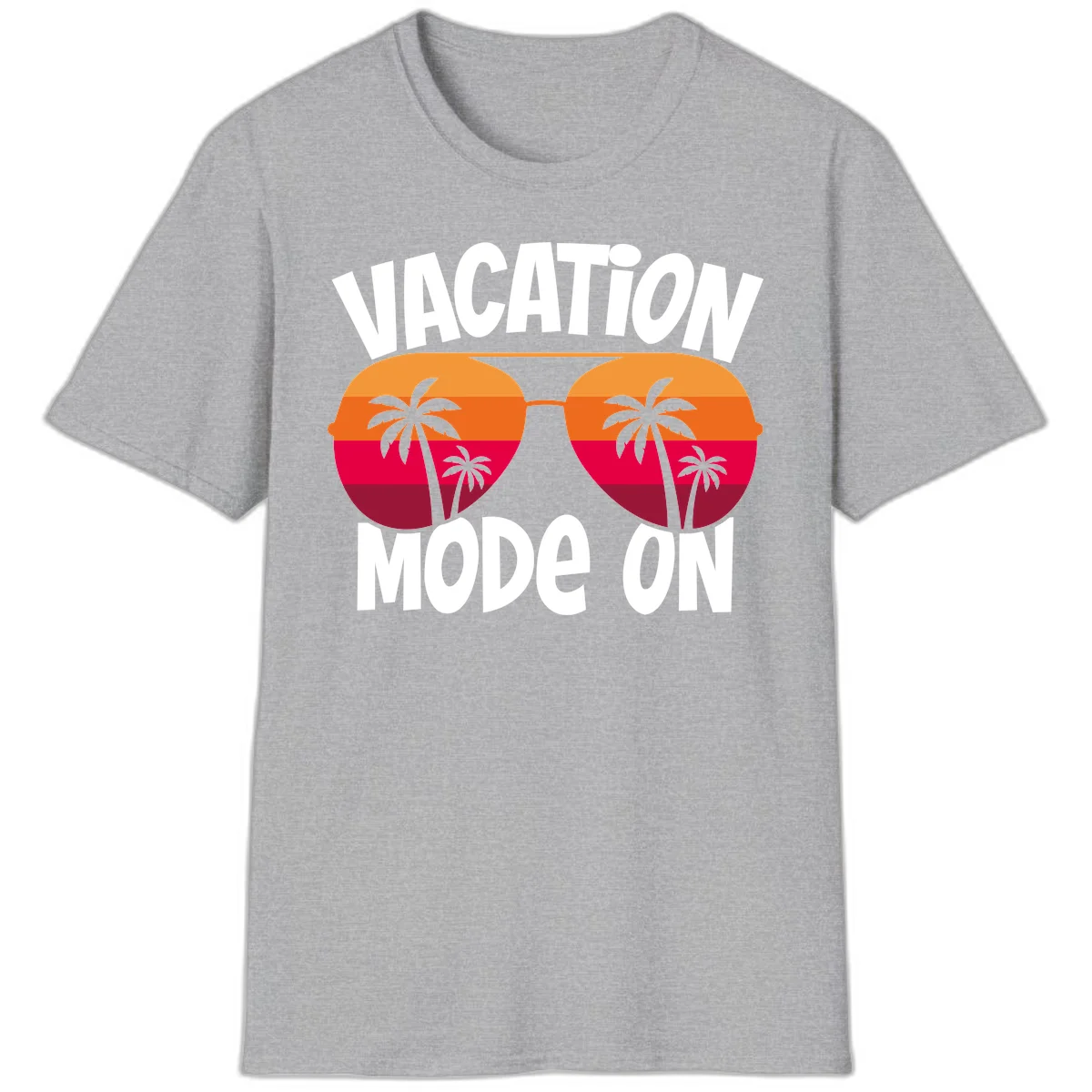 Vacation Mode On T-Shirt in Sport Grey