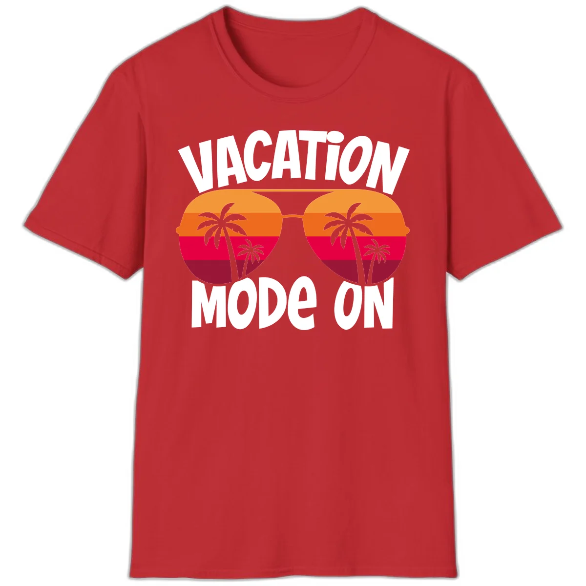 Vacation Mode On T-Shirt in Red
