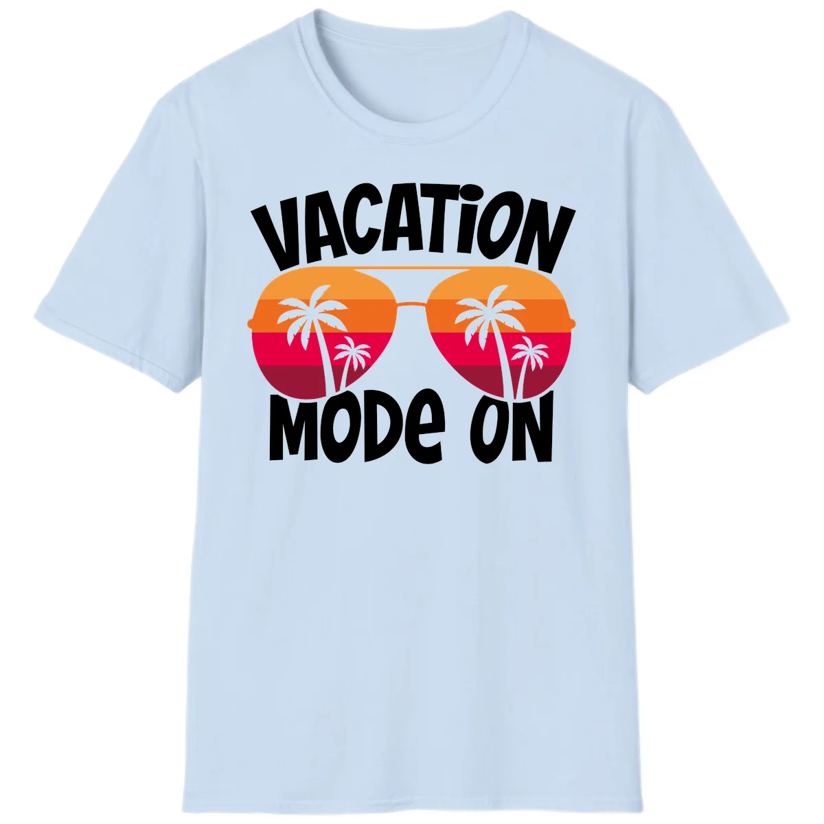 Vacation Mode On T-Shirt in Light Blue