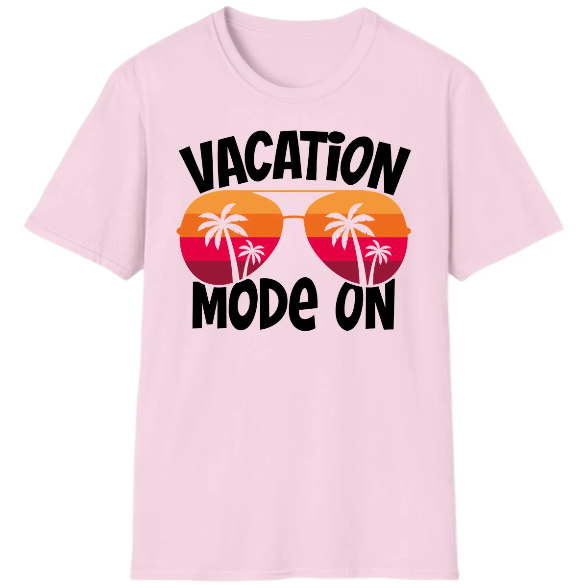 Vacation Mode On T-Shirt in Light Pink