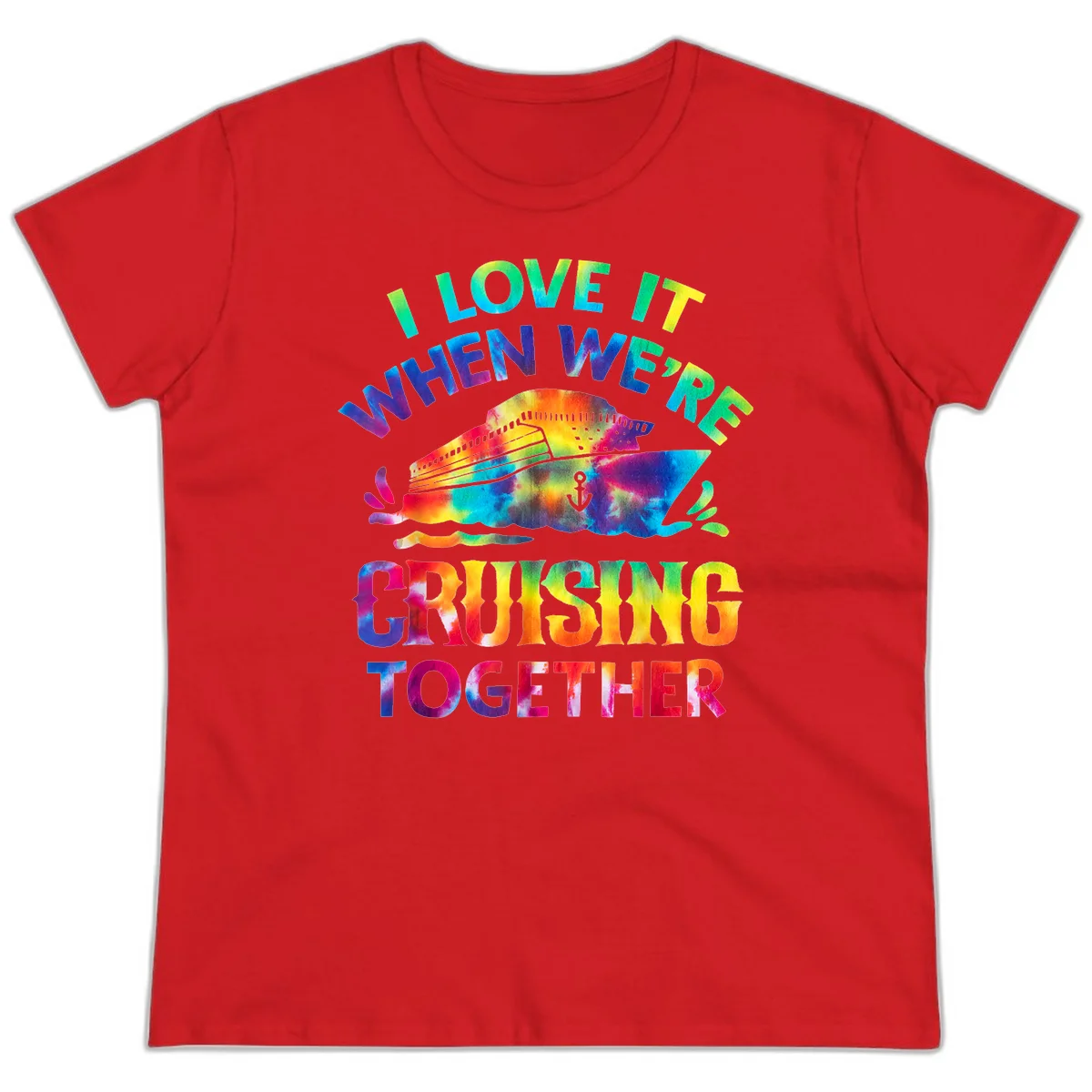 I Love It When We're Cruising Together Ladies Tee in Red