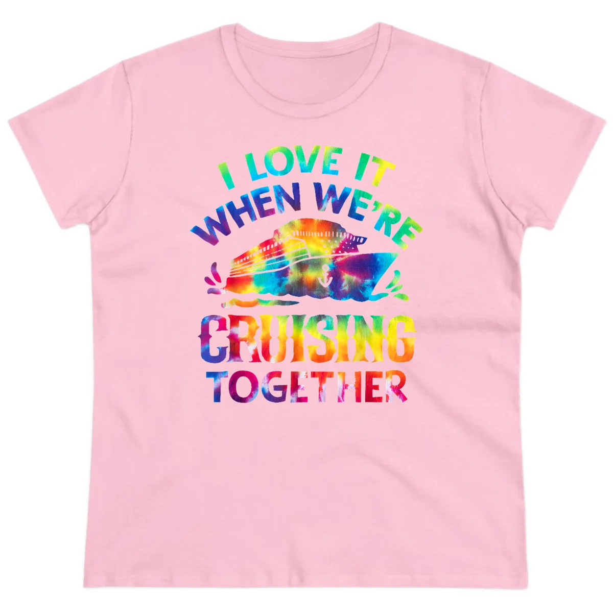 I Love It When We're Cruising Together Ladies Tee in Light Pink