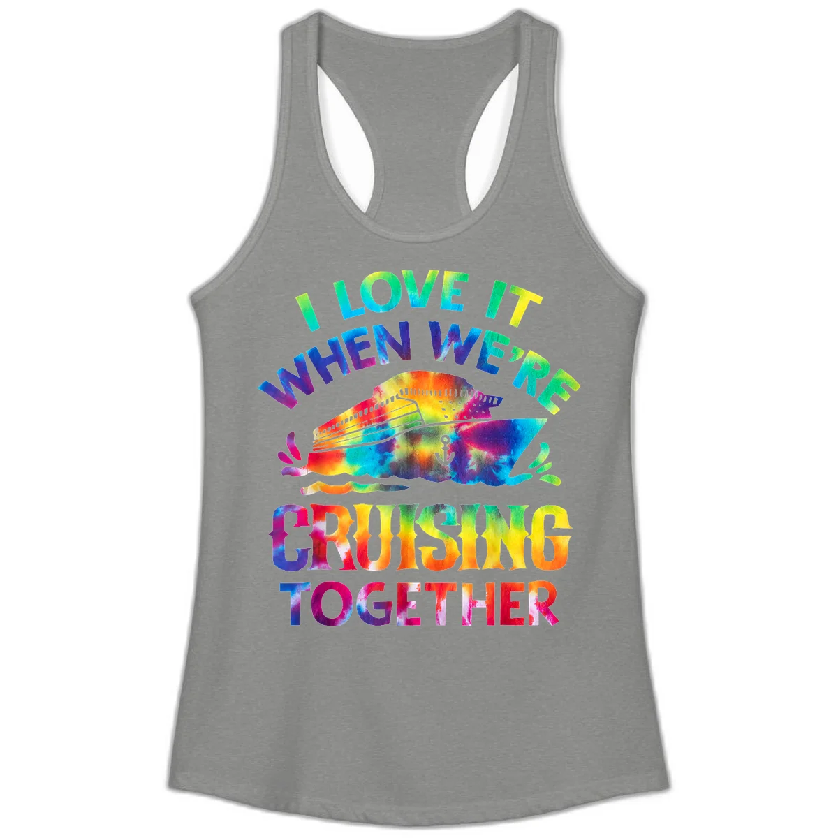 I Love It When We're Cruising Together Ladies Tank in Heather Grey
