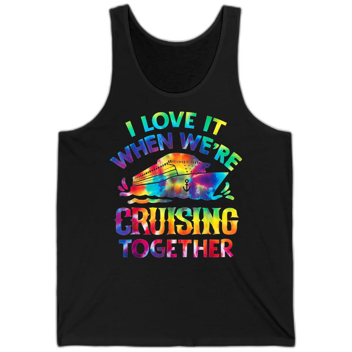 I Love It When We're Cruising Together Tank in Black