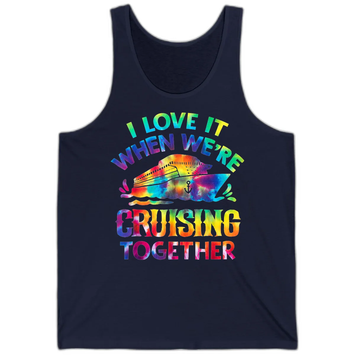 I Love It When We're Cruising Together Tank in Navy