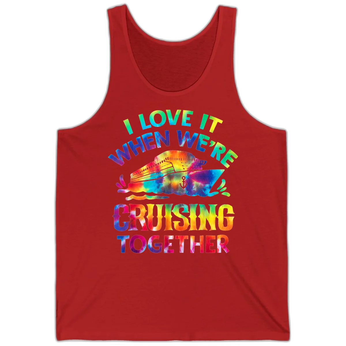 I Love It When We're Cruising Together Tank in Red