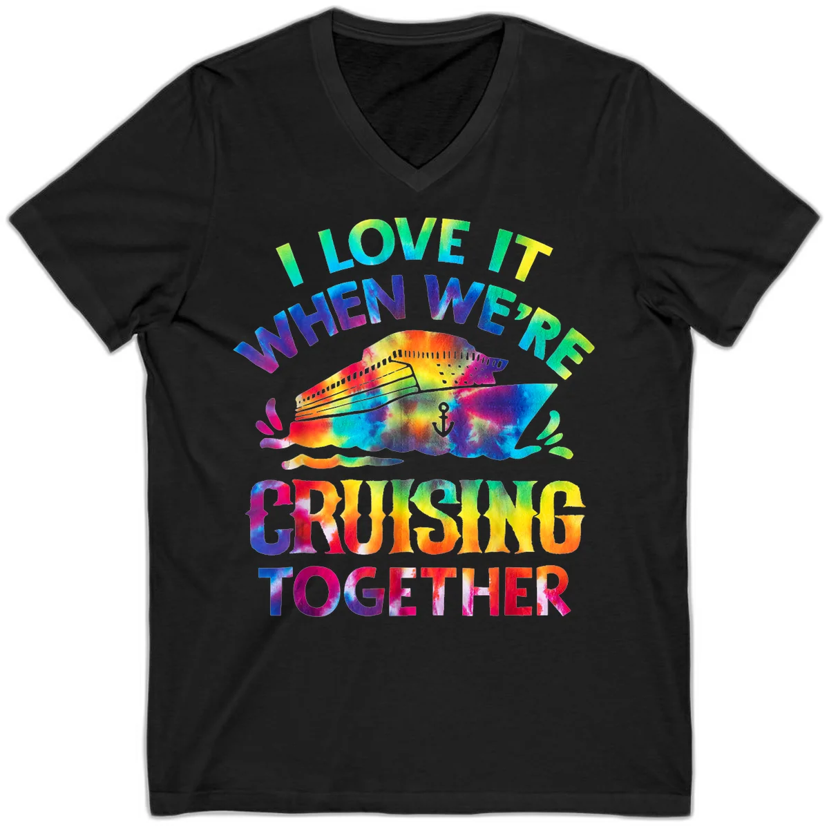 I Love It When We're Cruising Together V-Neck in Black