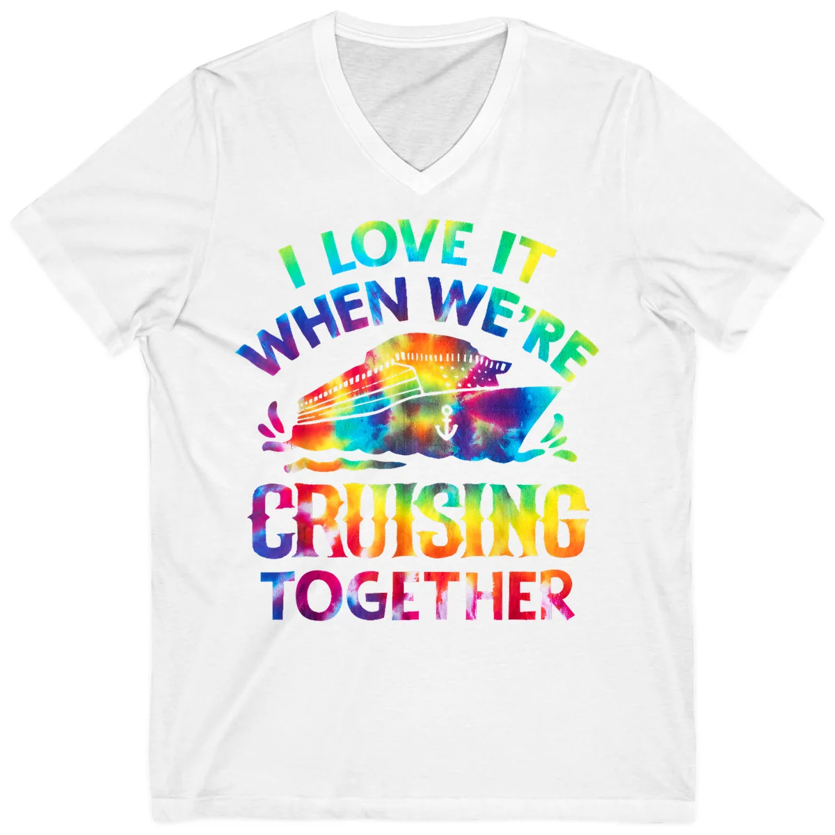 I Love It When We're Cruising Together V-Neck in White