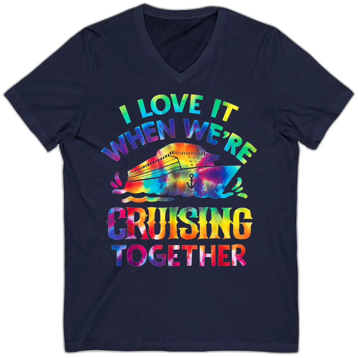 I Love It When We're Cruising Together V-Neck in Navy