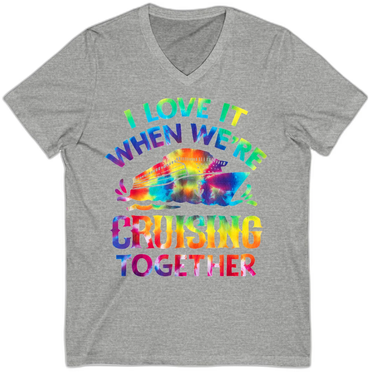 I Love It When We're Cruising Together V-Neck in Athletic Heather