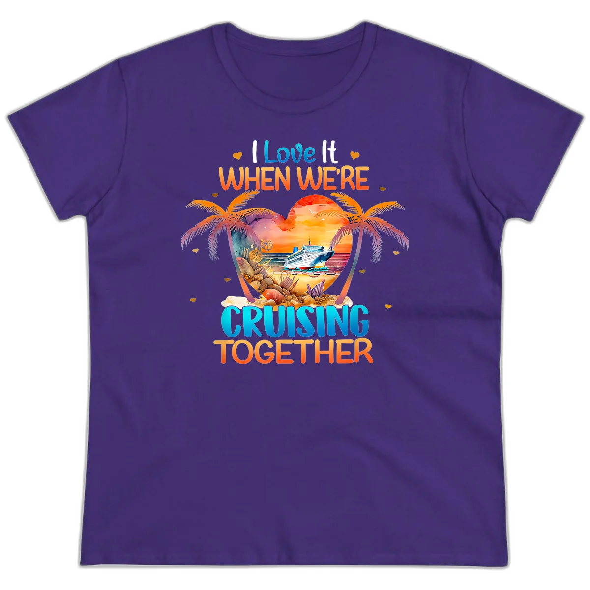 I Love It When We're Cruising Together Ladies Tee in Purple