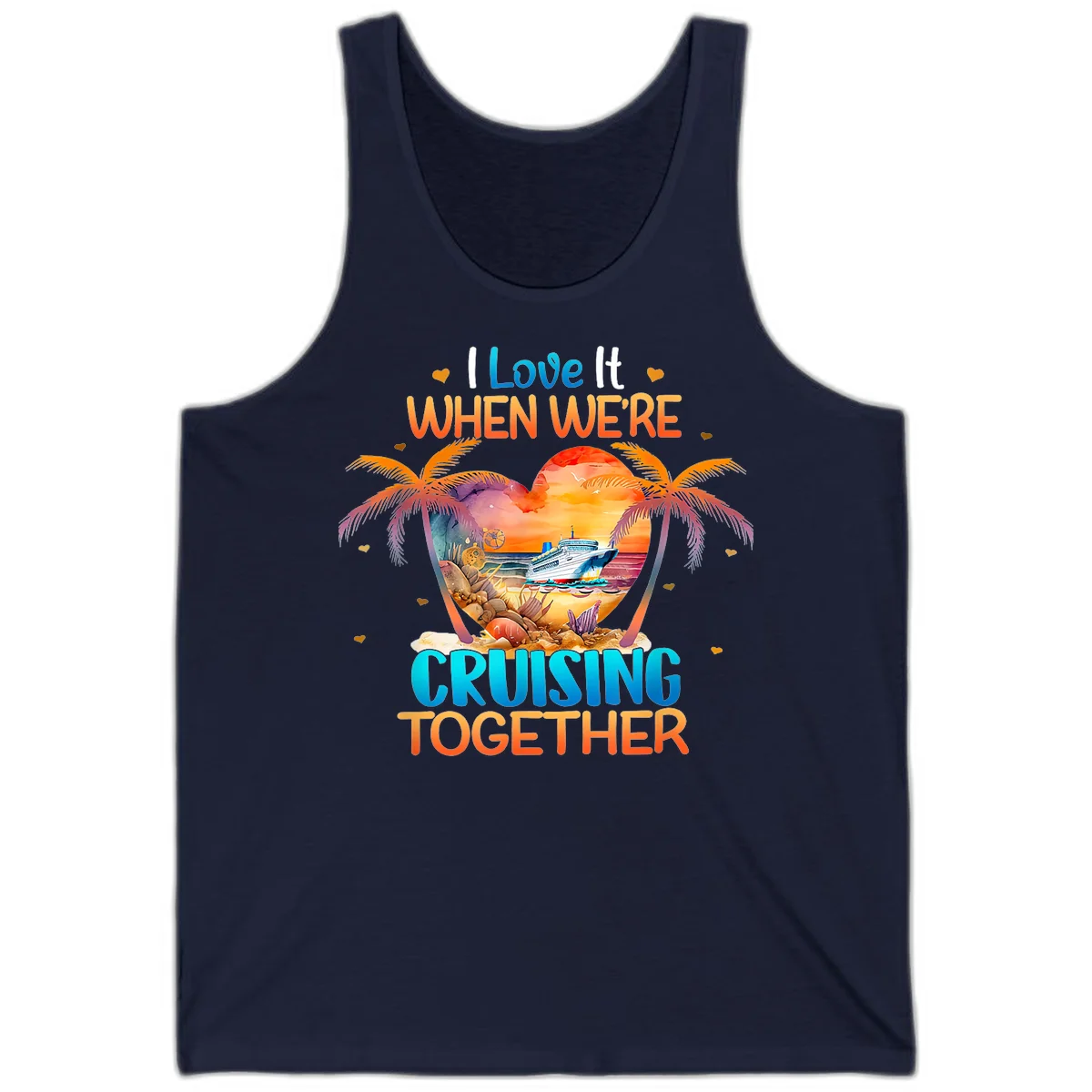 I Love It When We're Cruising Together Tank in Navy