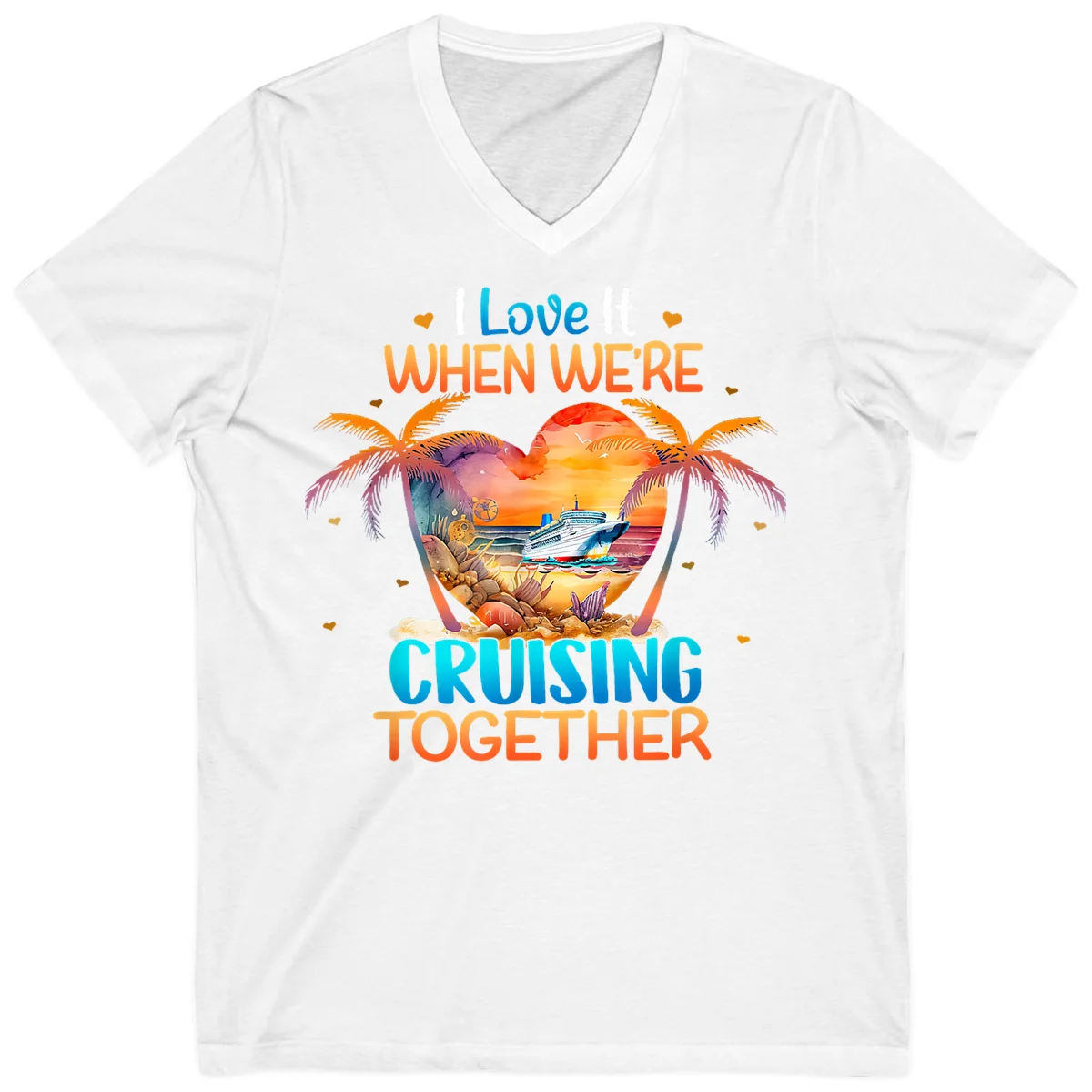 I Love It When We're Cruising Together V-Neck in White