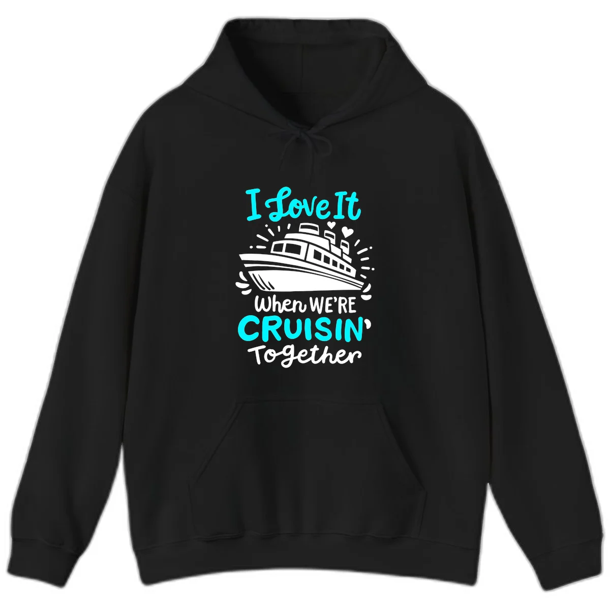 Cruisin' Together Love Boat Hoodie in Black