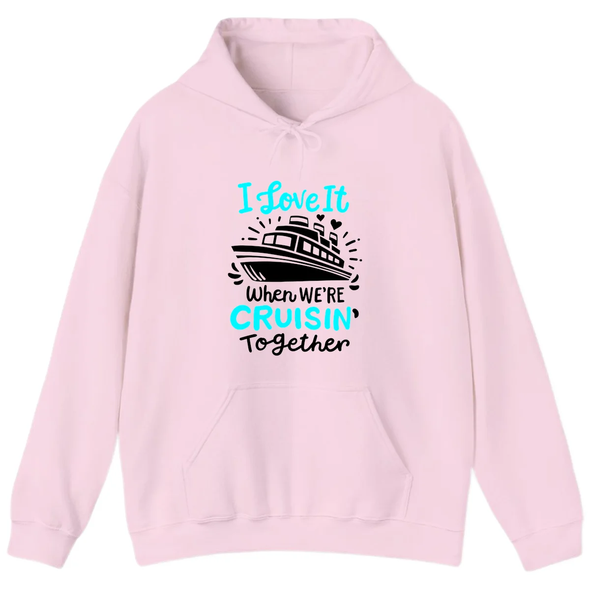 Cruisin' Together Love Boat Hoodie in Light Pink