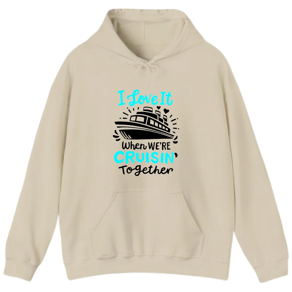 Cruisin' Together Love Boat Hoodie in Sand