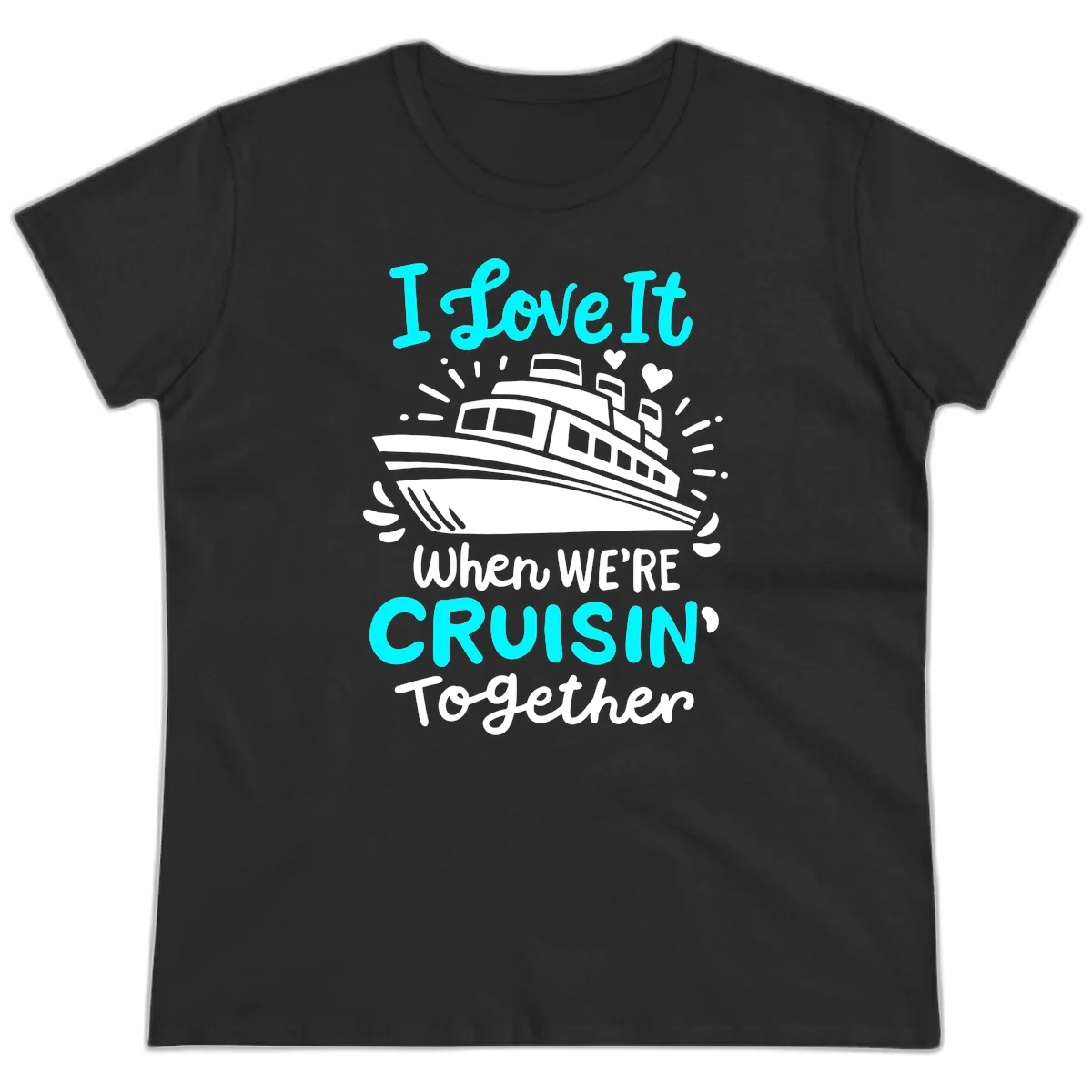 Cruisin' Together Love Boat Ladies Tee in Black