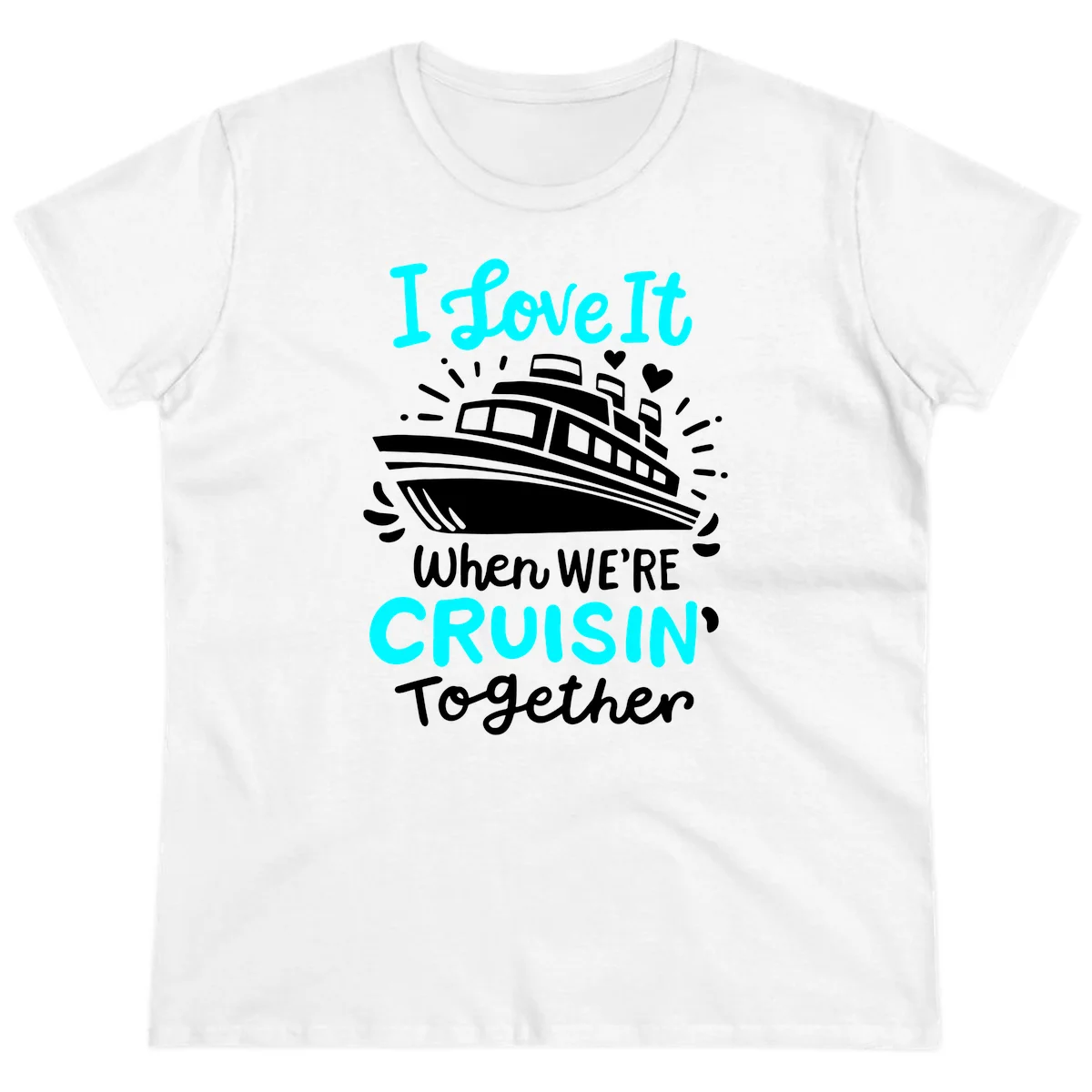 Cruisin' Together Love Boat Ladies Tee in White