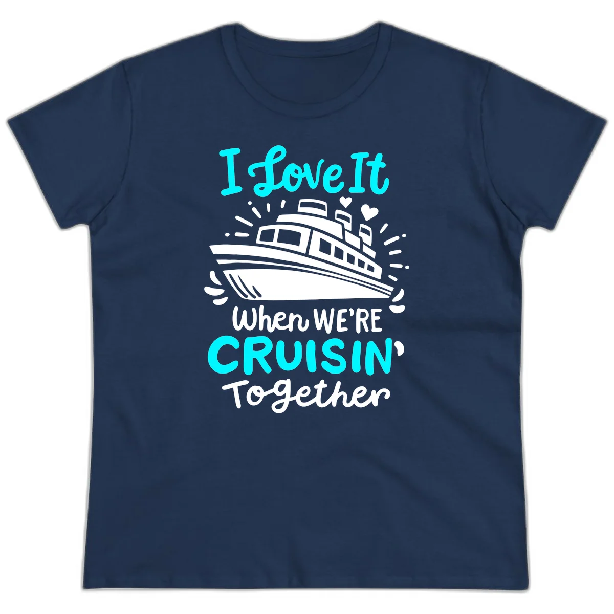 Cruisin' Together Love Boat Ladies Tee in Navy