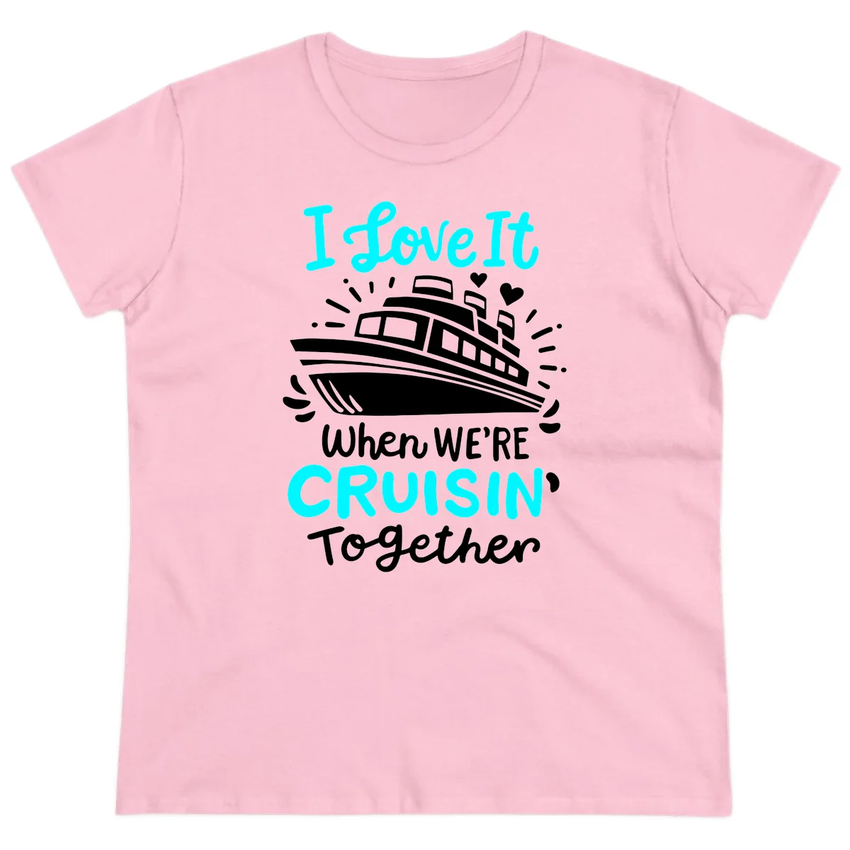 Cruisin' Together Love Boat Ladies Tee in Light Pink