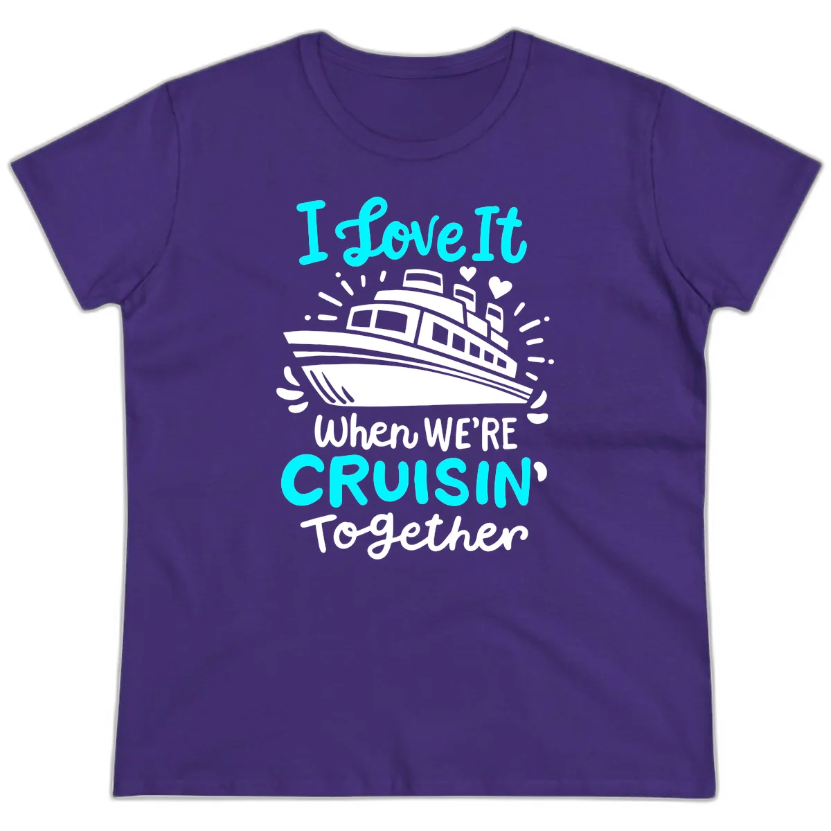 Cruisin' Together Love Boat Ladies Tee in Purple