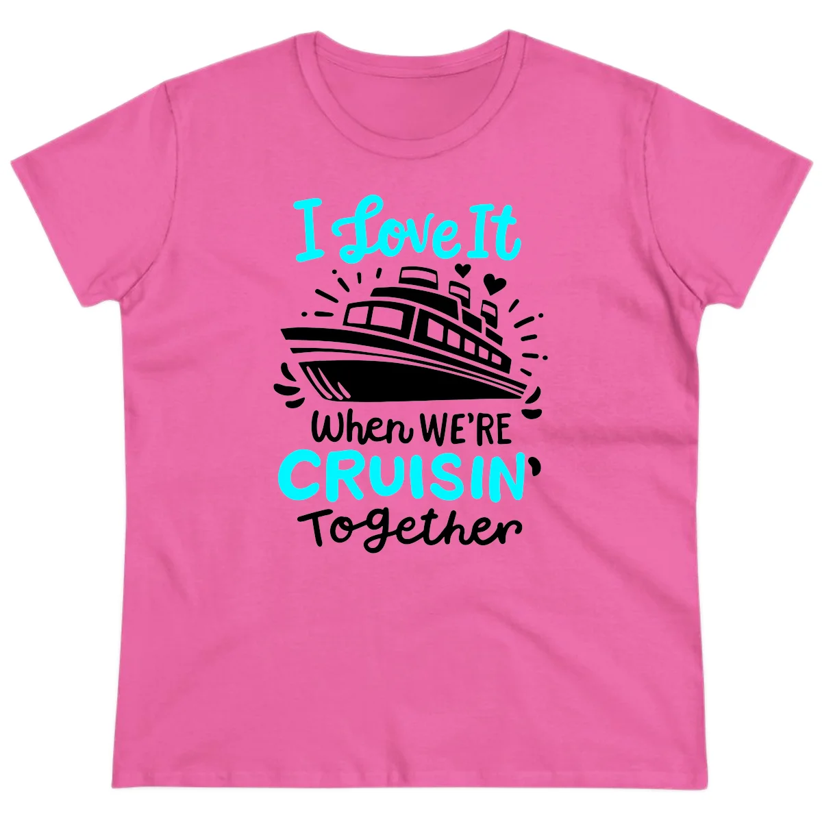 Cruisin' Together Love Boat Ladies Tee in Azalea