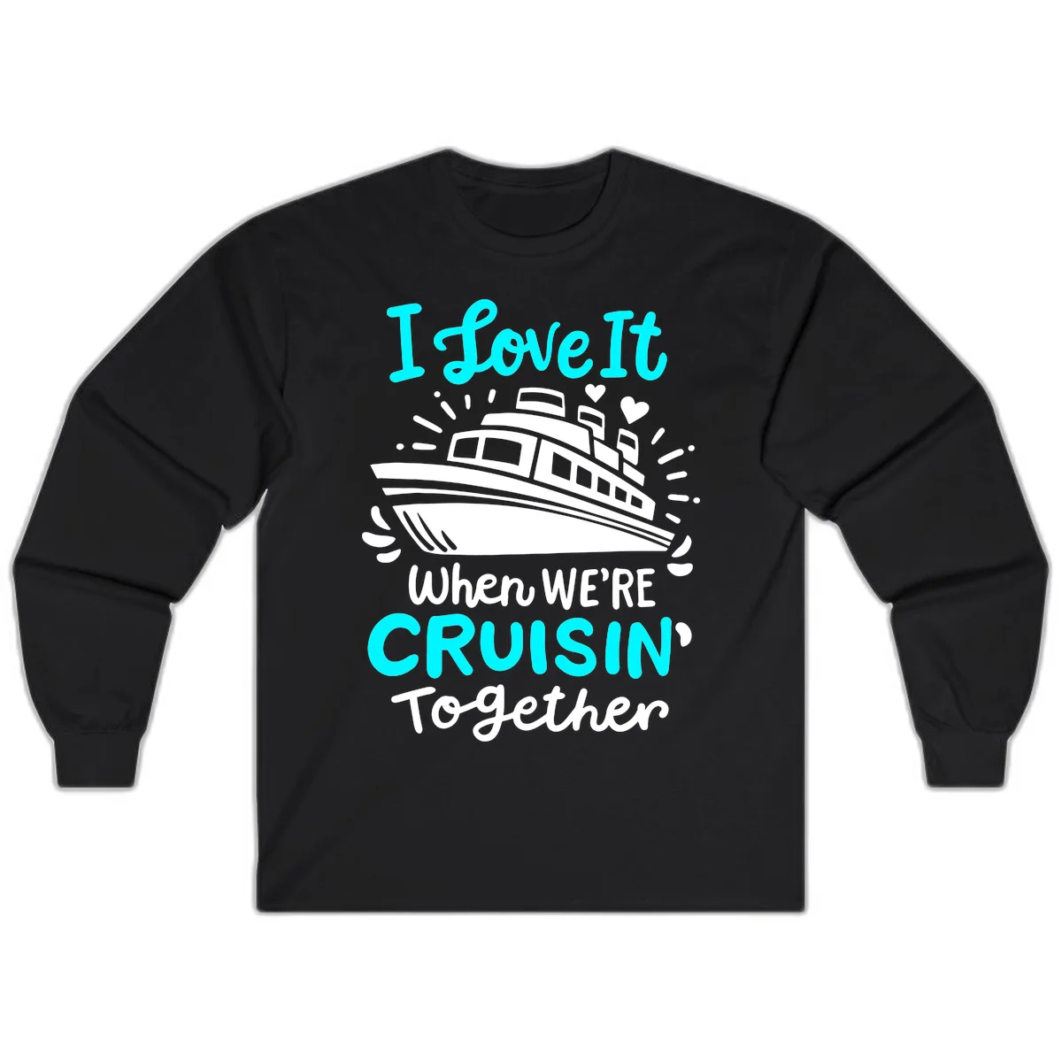 Cruisin' Together Love Boat Long Sleeve in Black