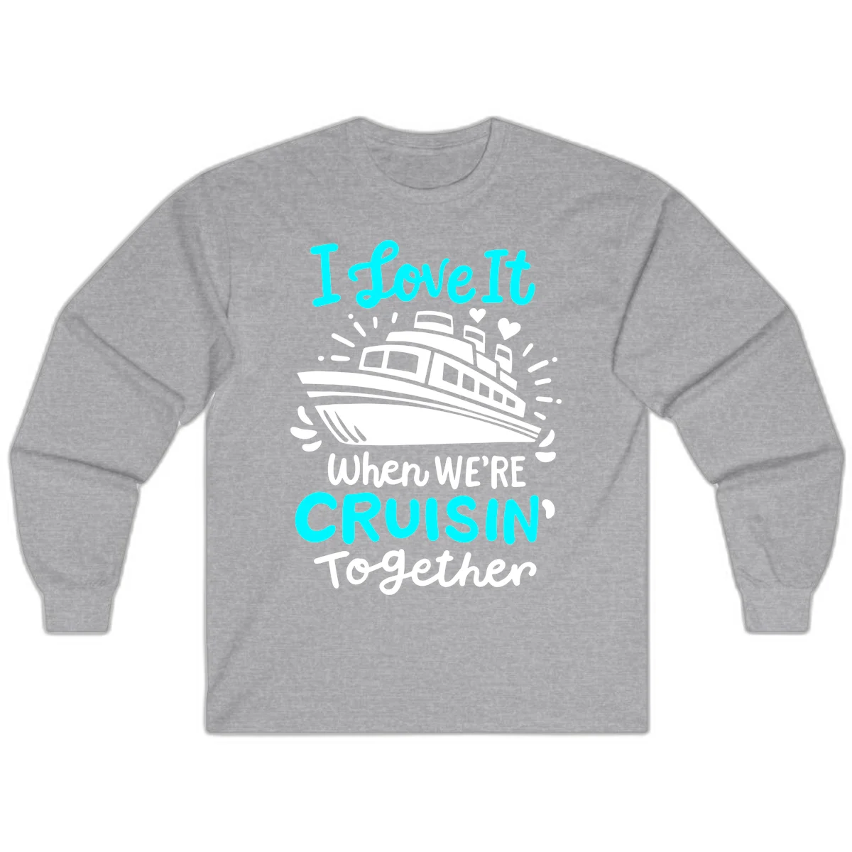 Cruisin' Together Love Boat Long Sleeve in Sport Grey
