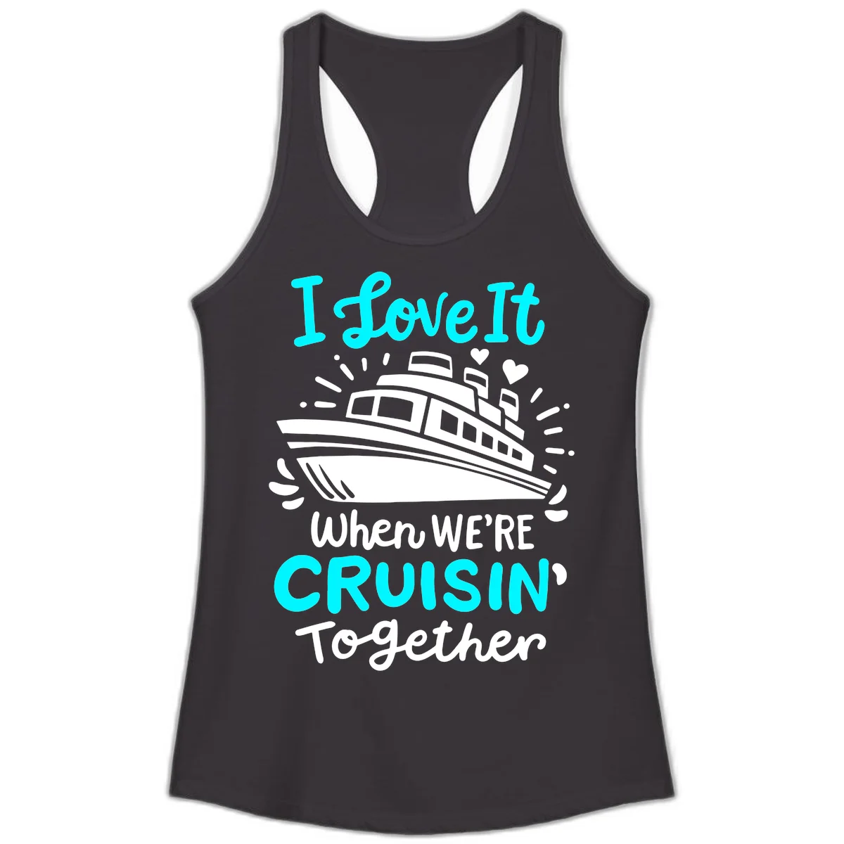 Cruisin' Together Love Boat Ladies Tank in Black